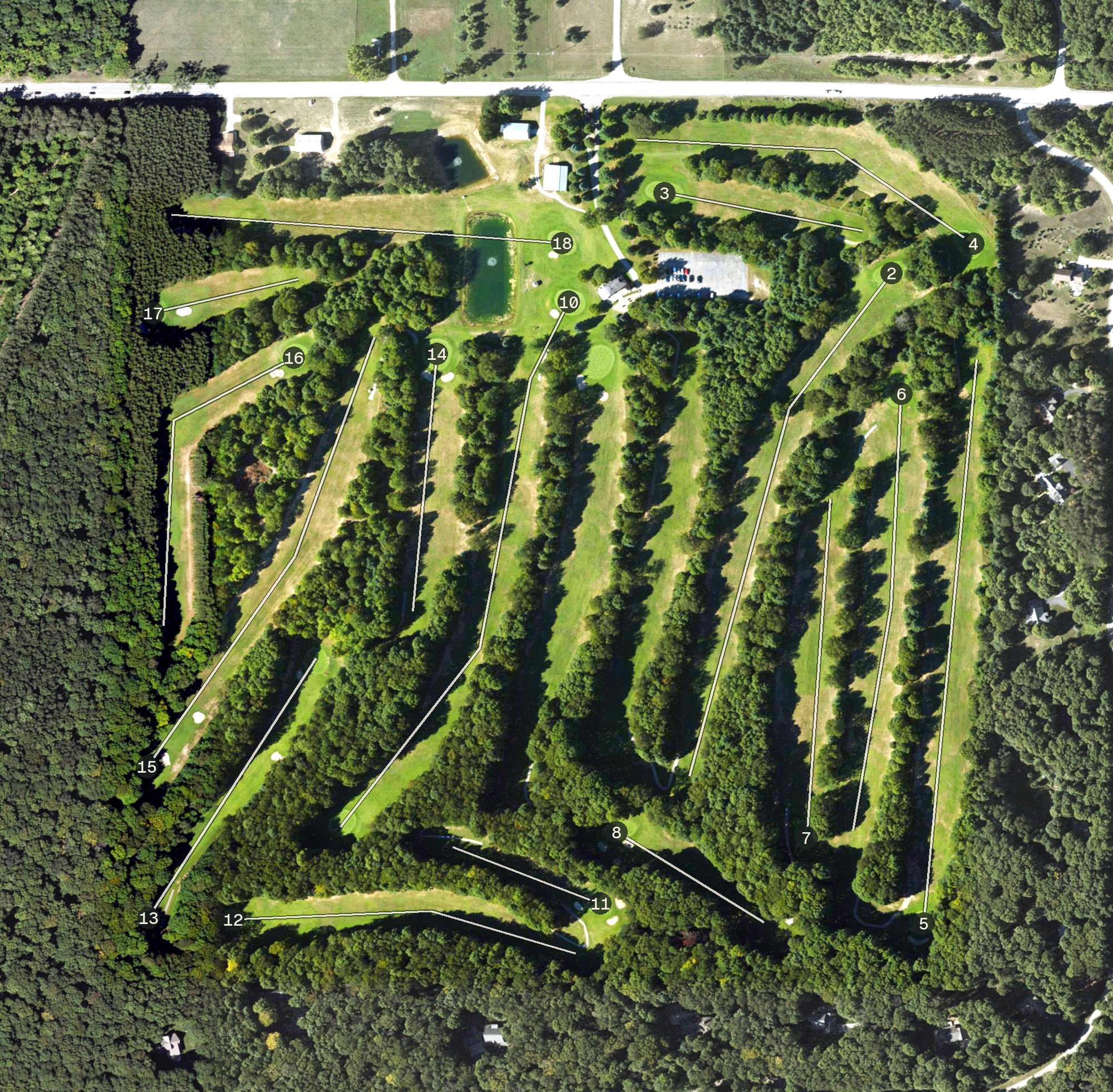 Aerial view of Dunes Golf Club, MI