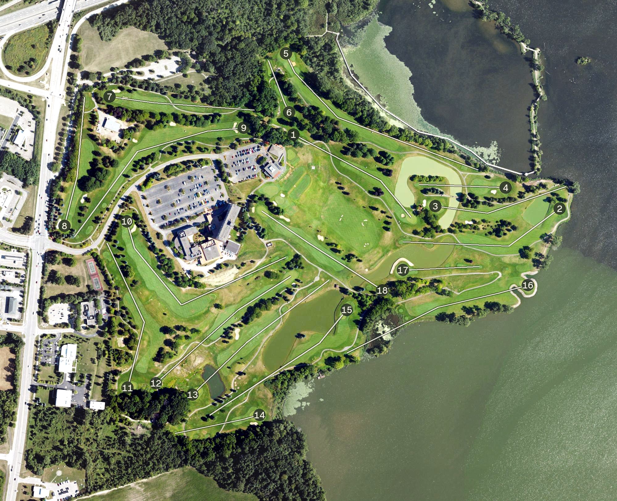 Aerial view of Eagle Crest Resort, MI