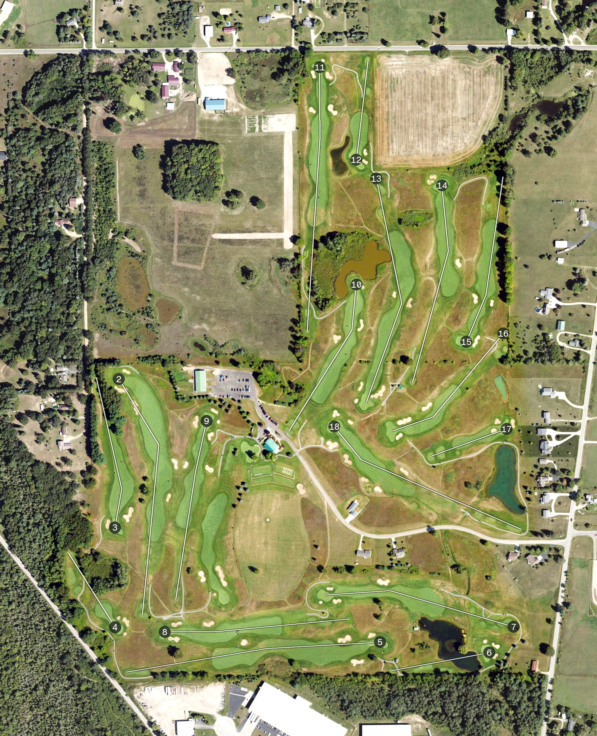 Aerial view of Eagle Glen Golf Course, MI
