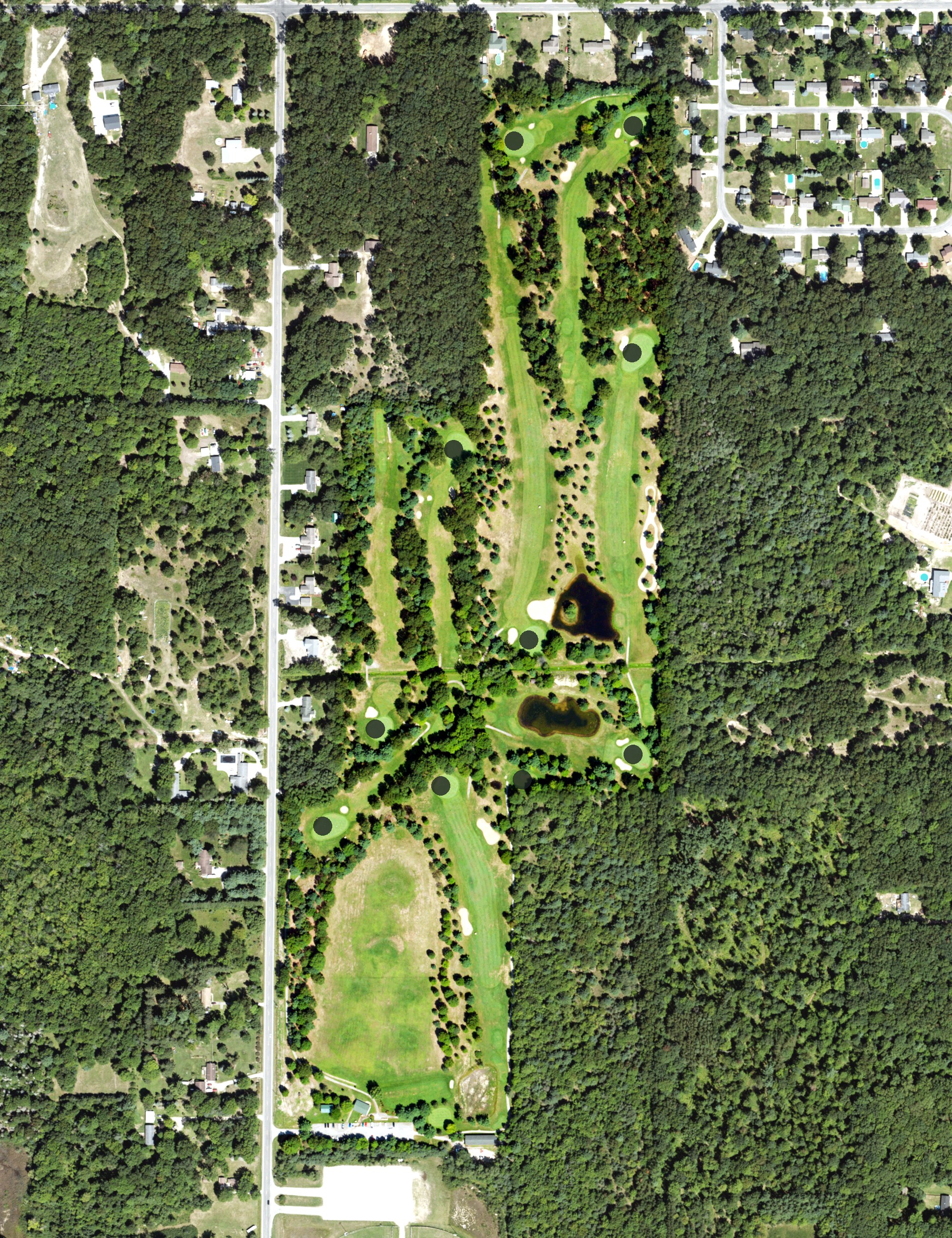 Aerial view of Eagle Island Golf Course, MI