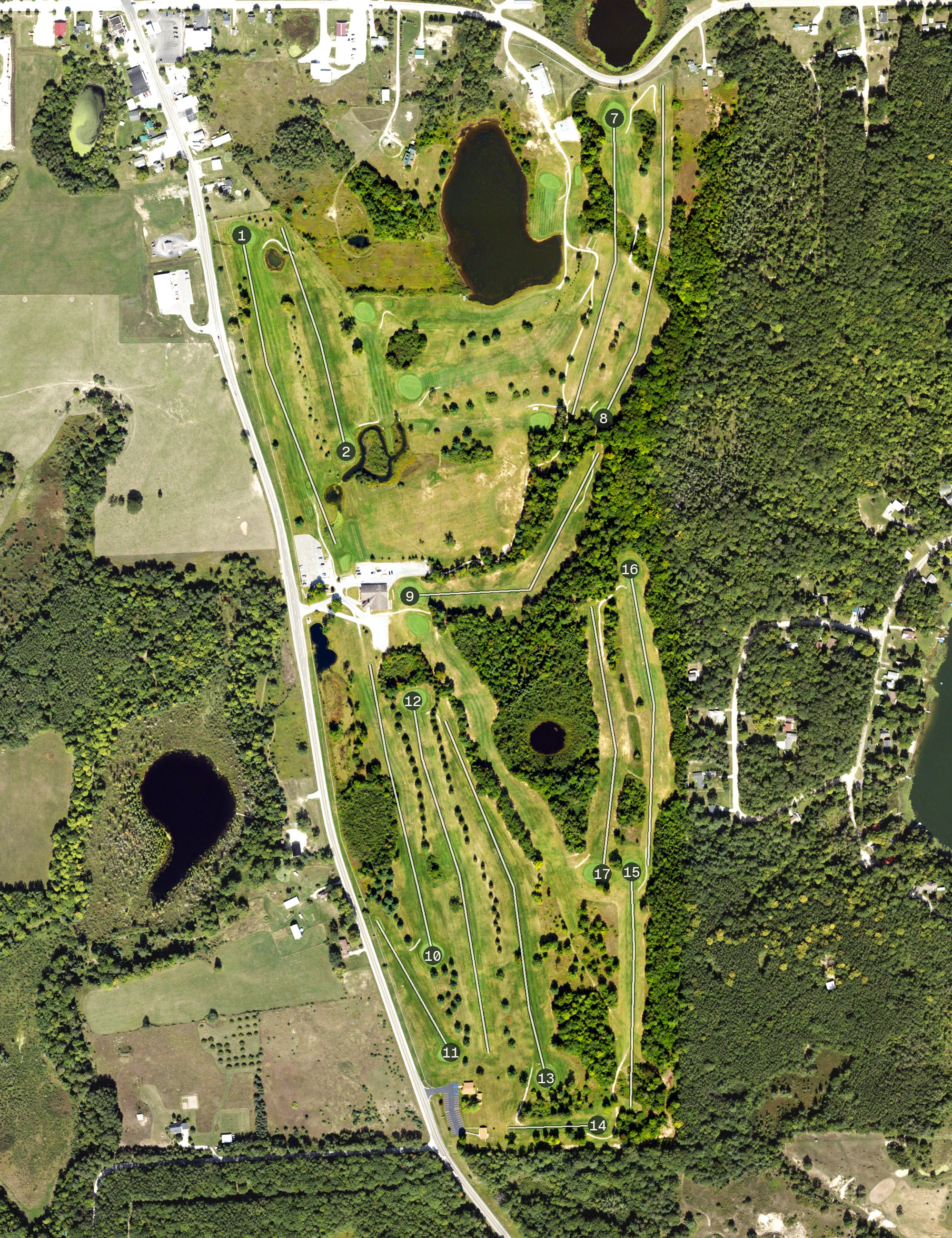 Aerial view of Eagle Ridge Golf Club, MI