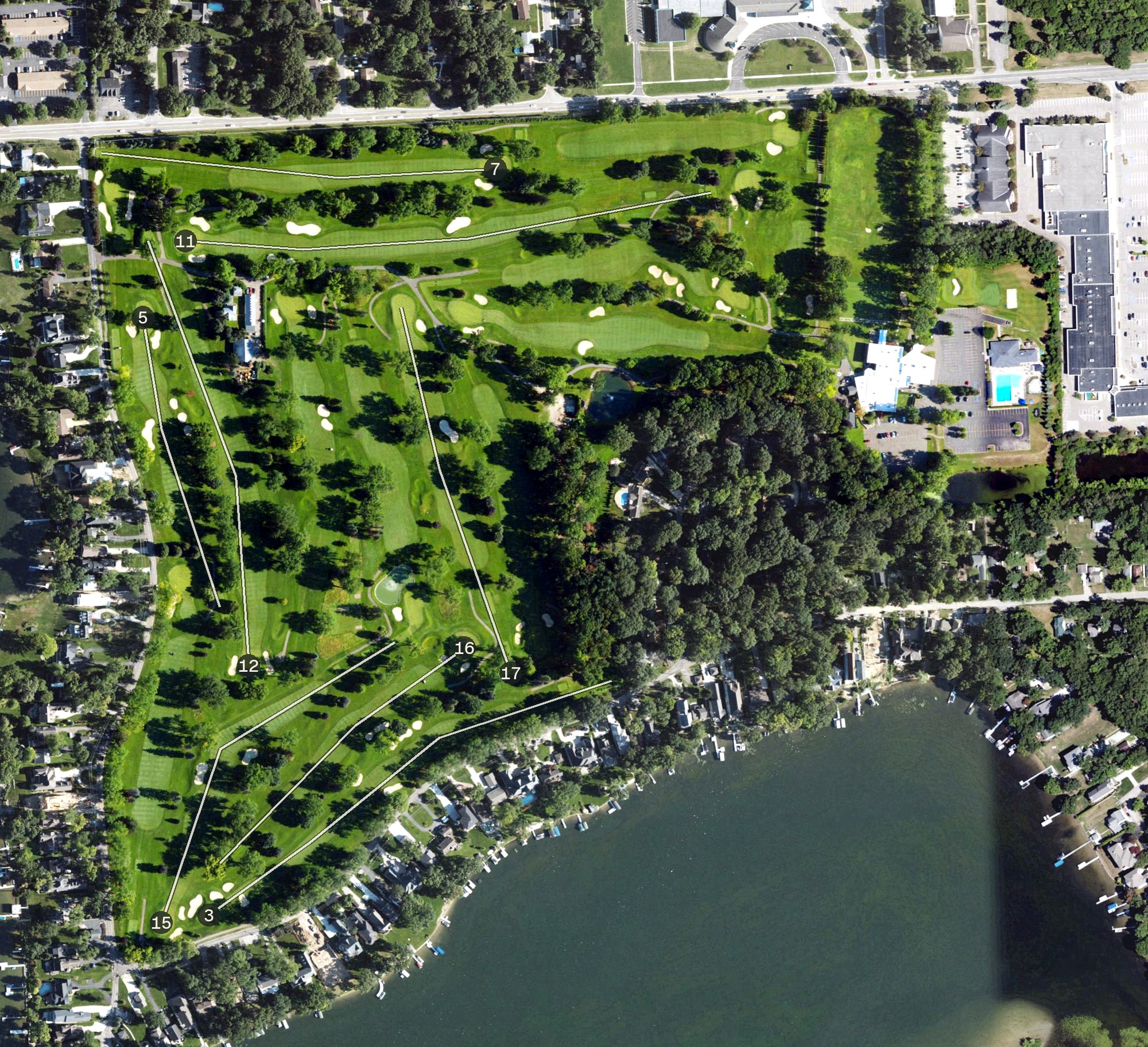 Aerial view of Edgewood Country Club, MI