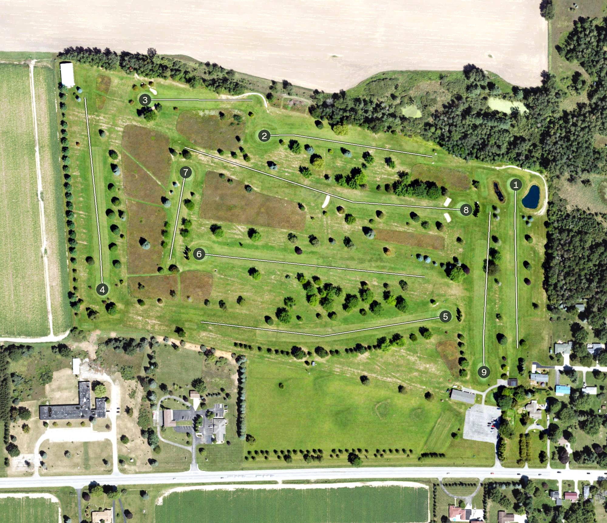 Aerial view of Edmore Golf Course, MI