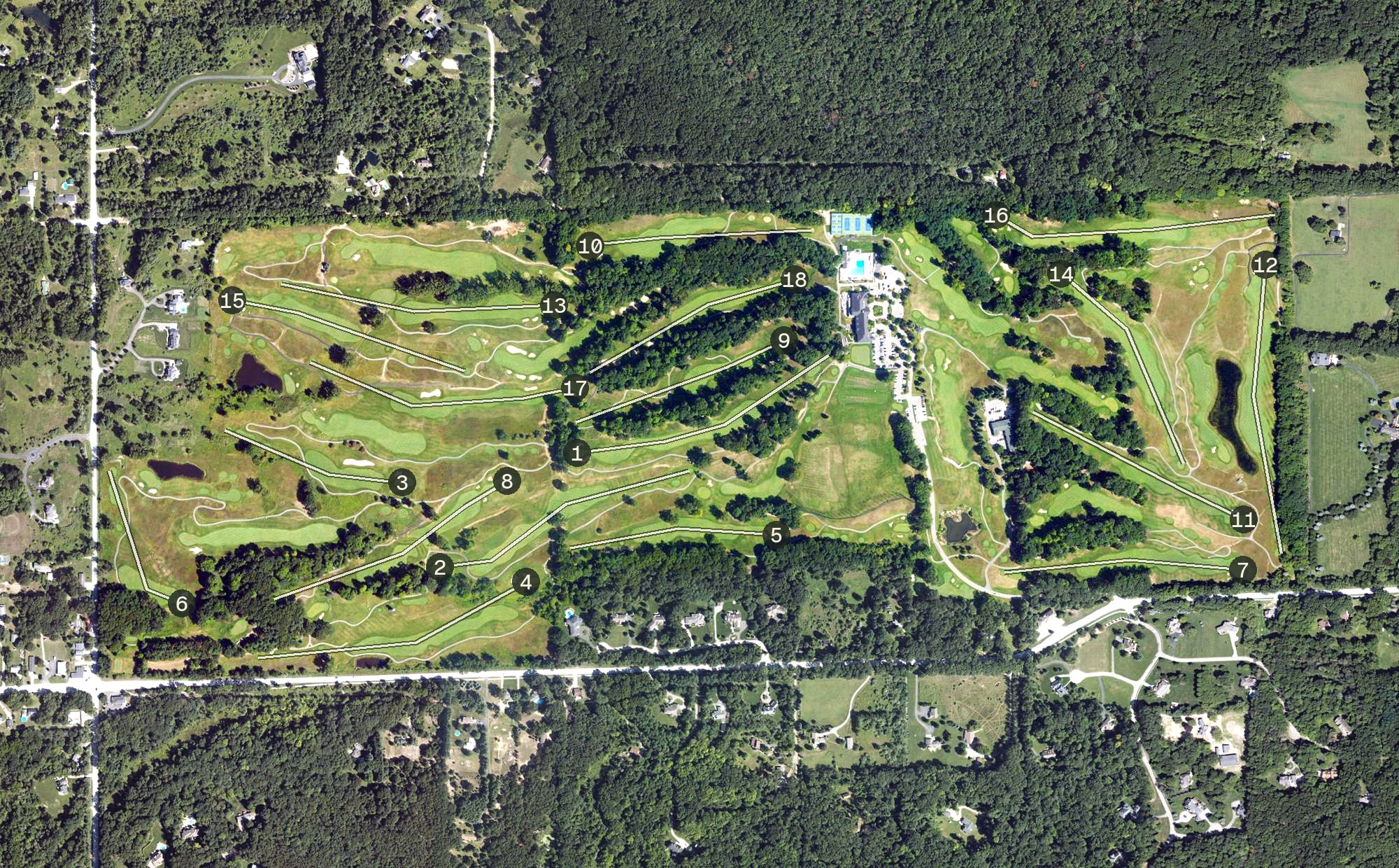 Aerial view of Egypt Valley Country Club, MI