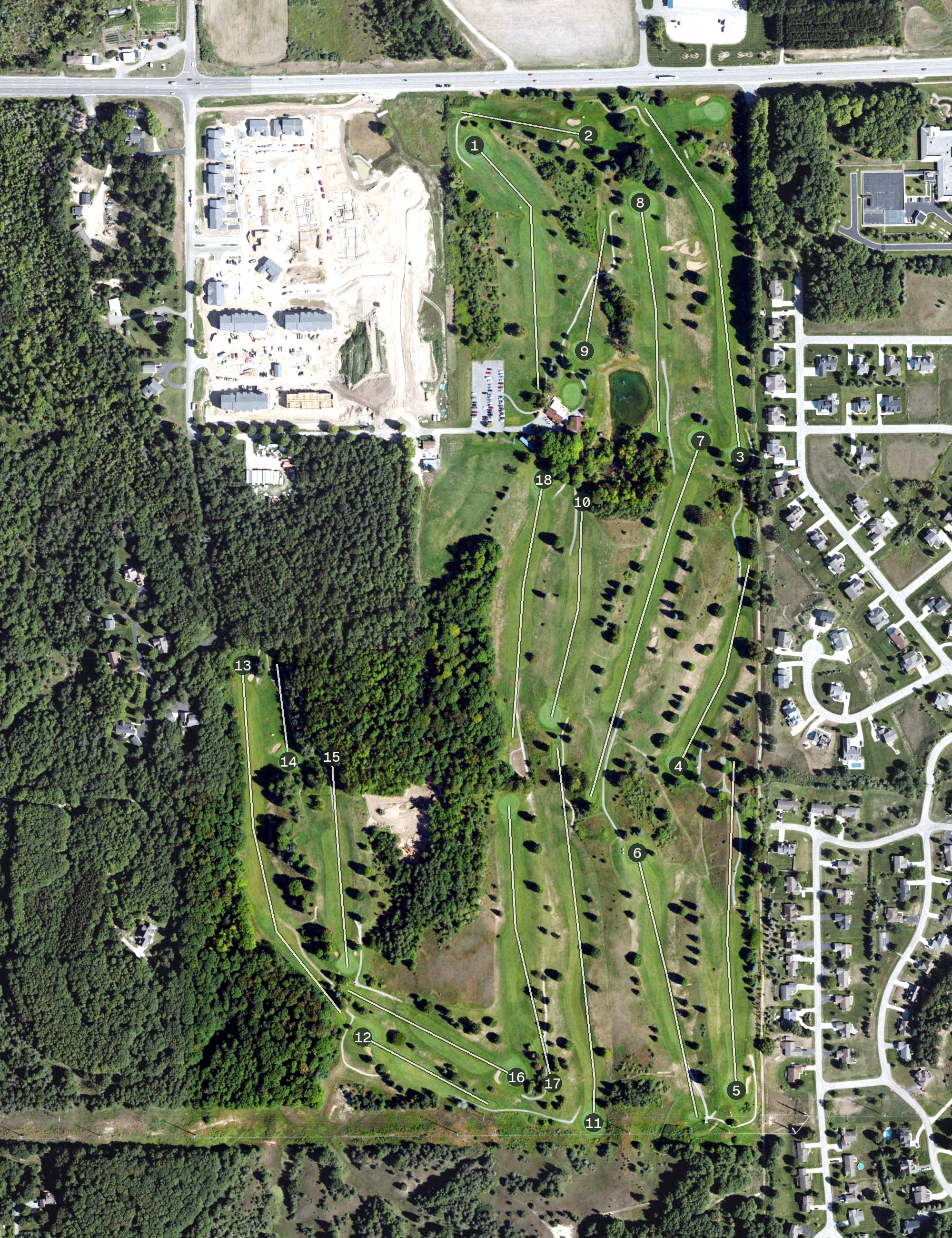 Aerial view of Elmbrook Golf Course, MI