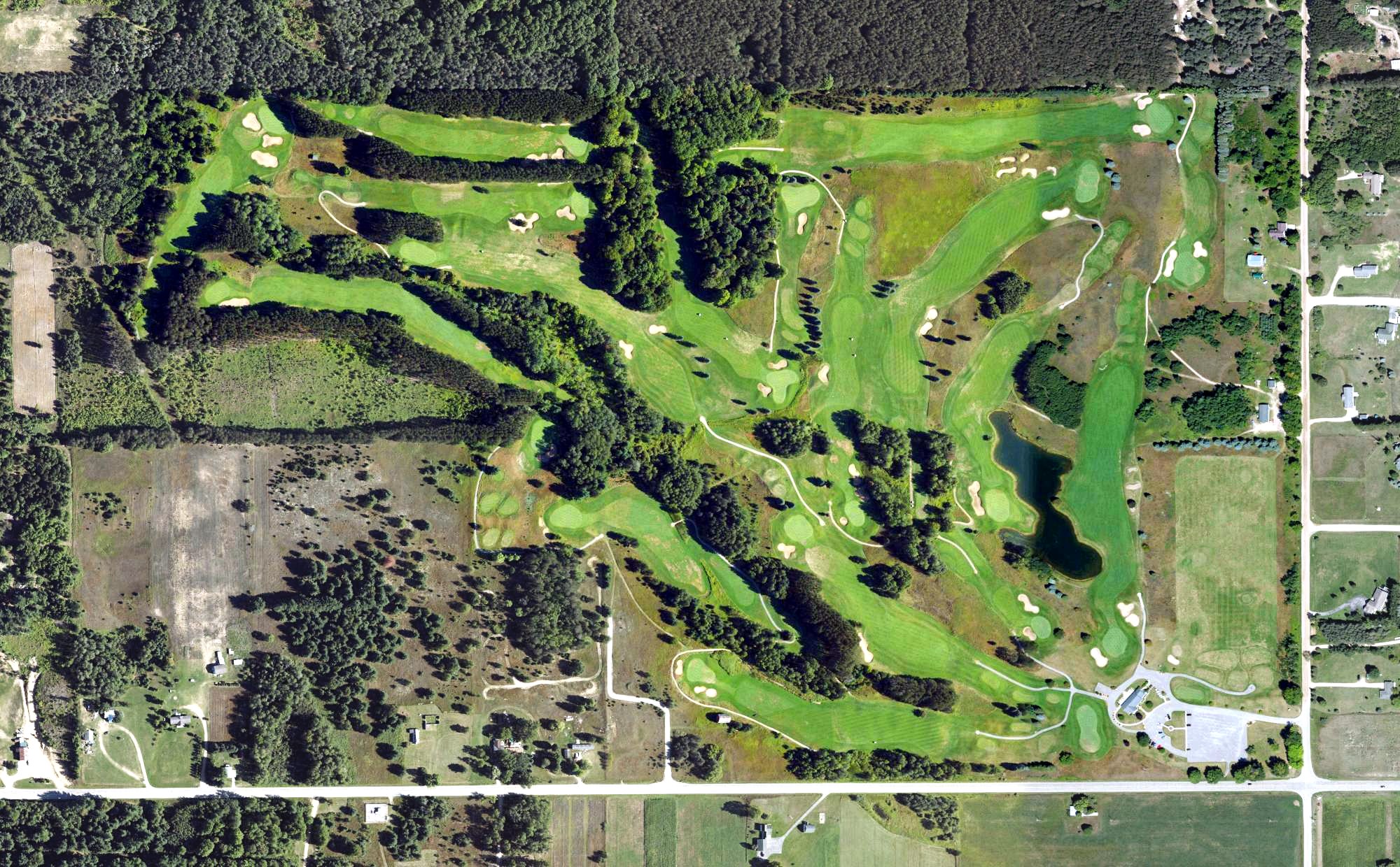Aerial view of Emerald Vale Golf Club, MI