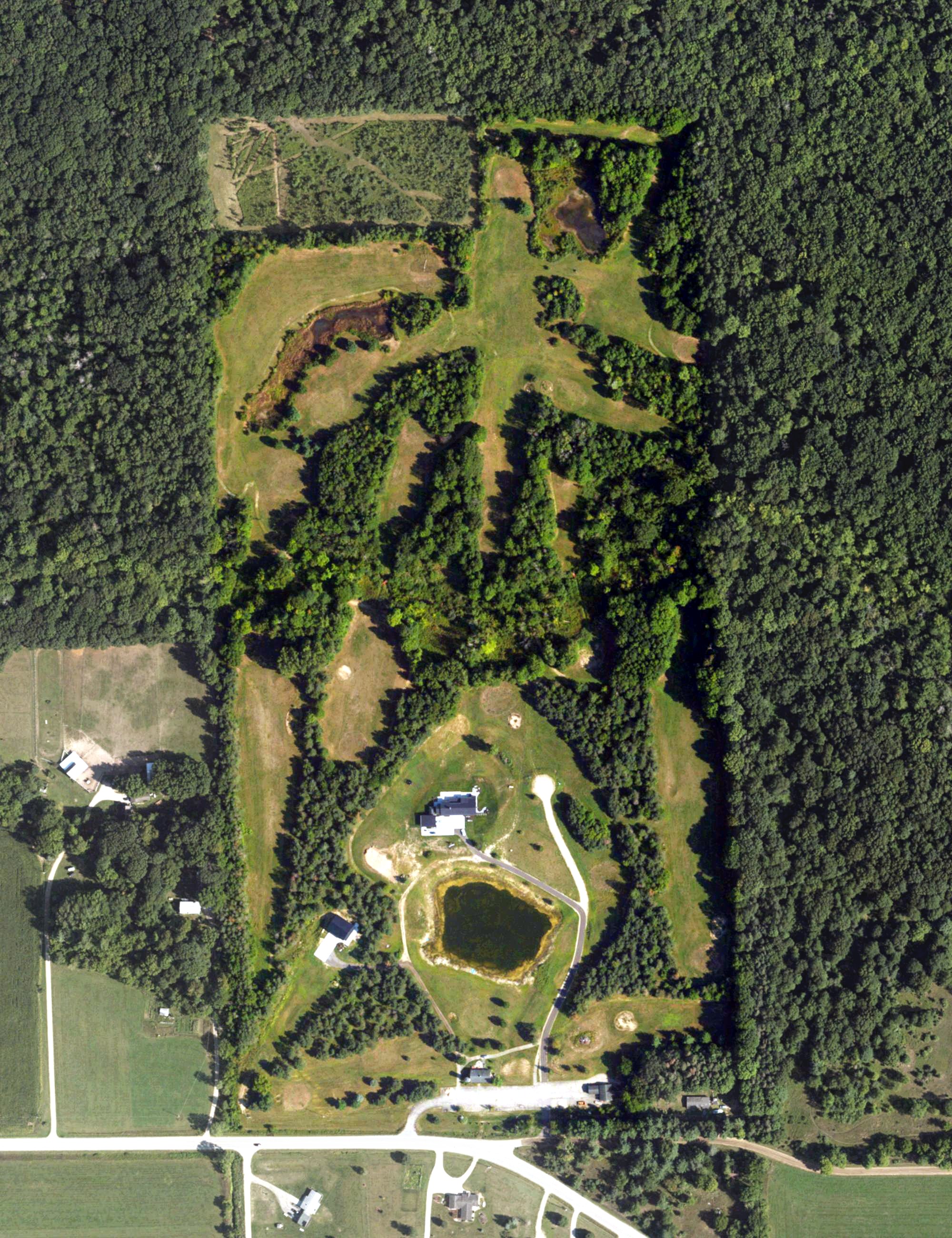 Aerial view of Evergreen Golf Course, MI