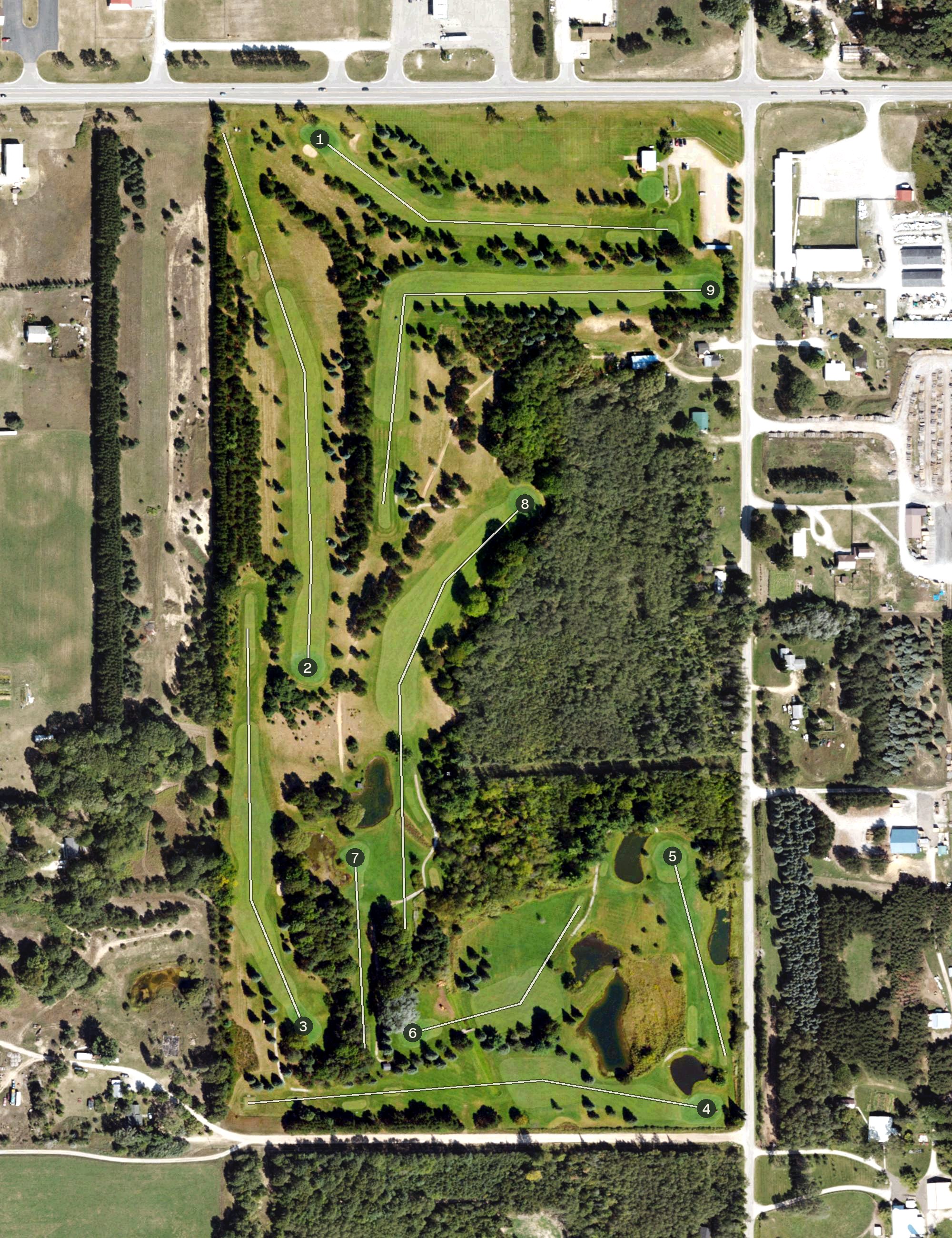 Aerial view of Fairview Hills Golf Club, MI
