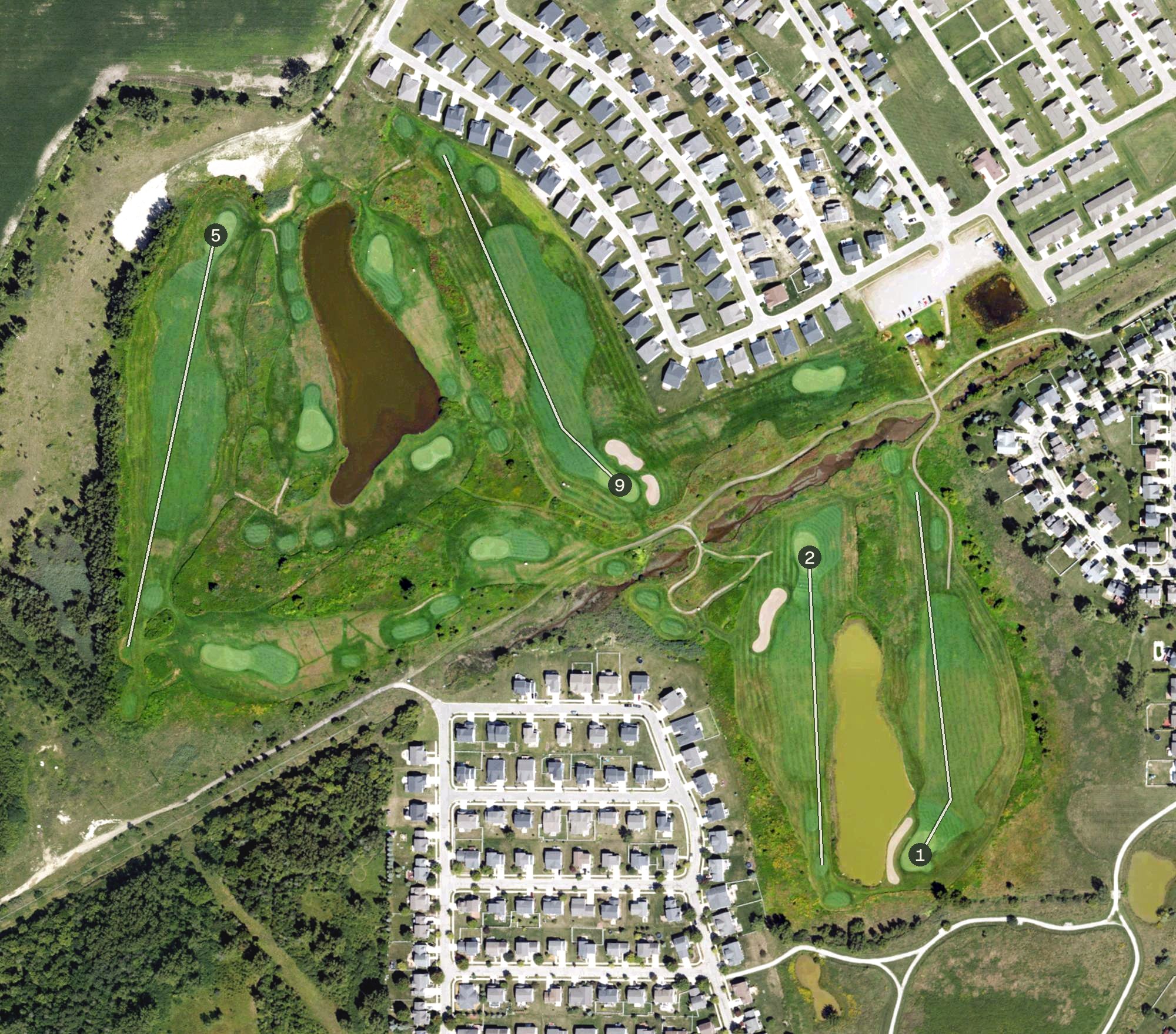 Aerial view of Falcon Golf Course, MI