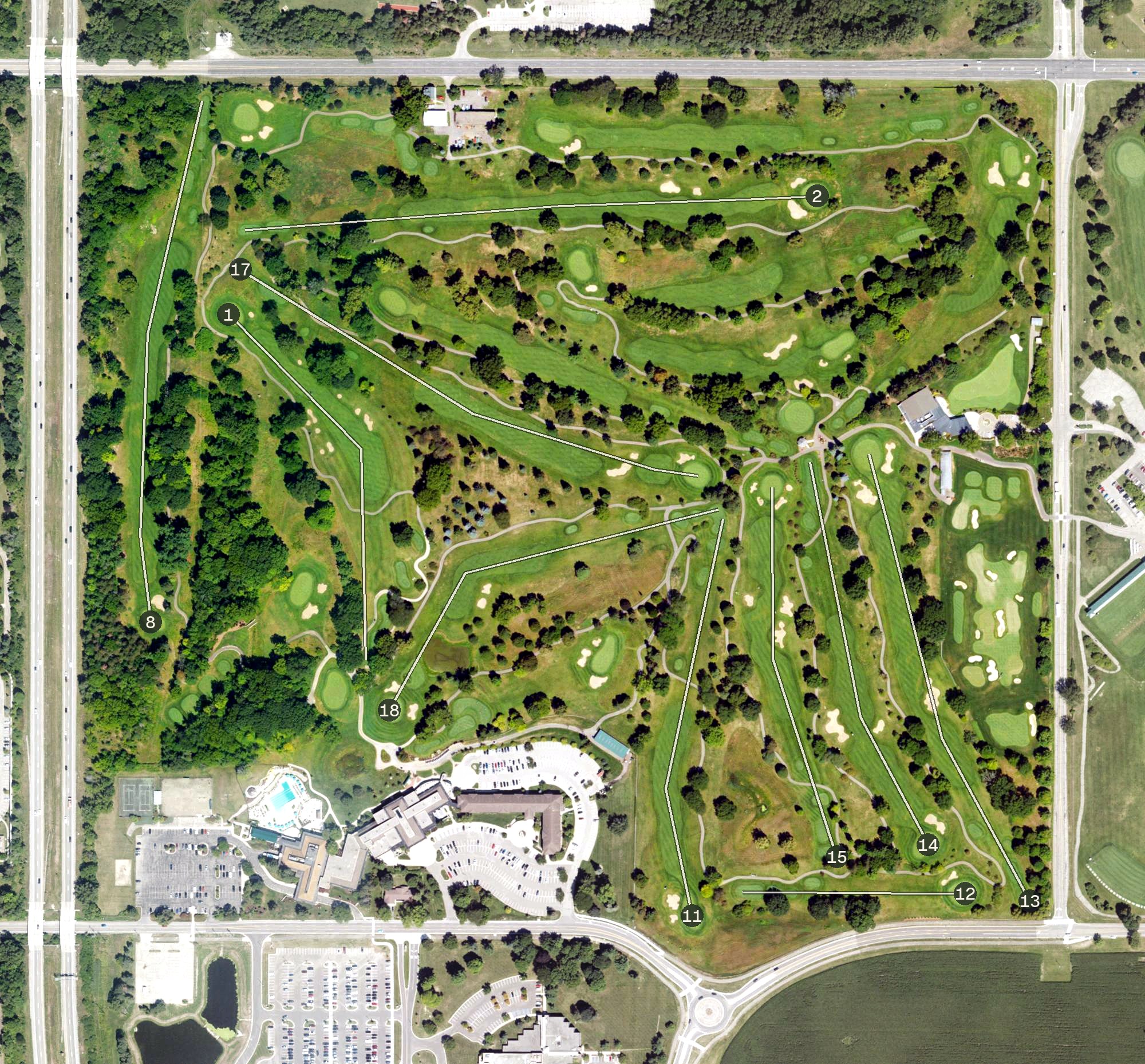 Aerial view of Forest Akers West, MI
