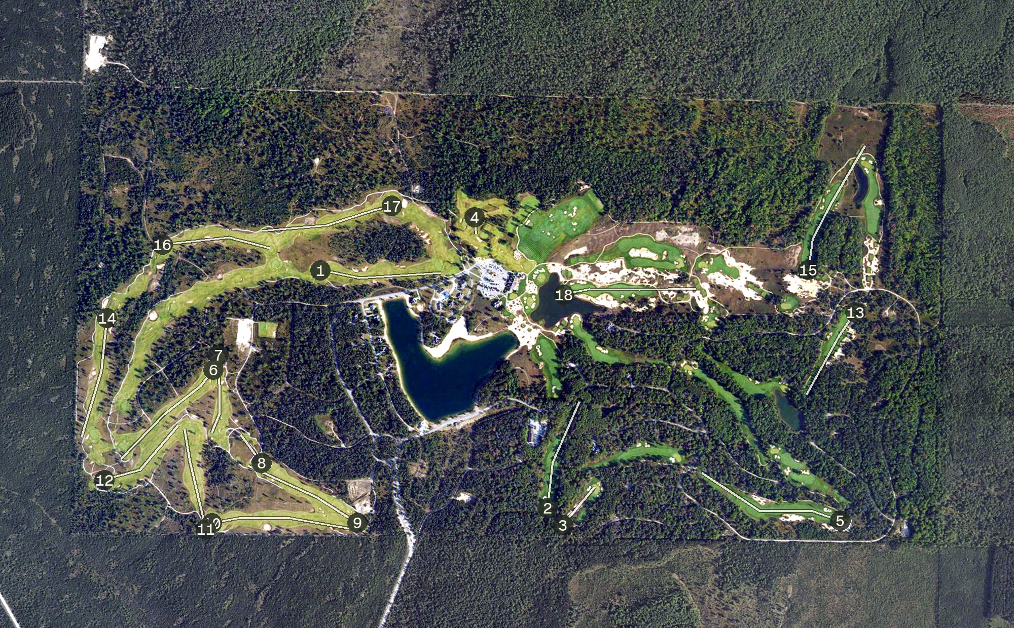 Aerial view of Forest Dunes Golf Resort, MI