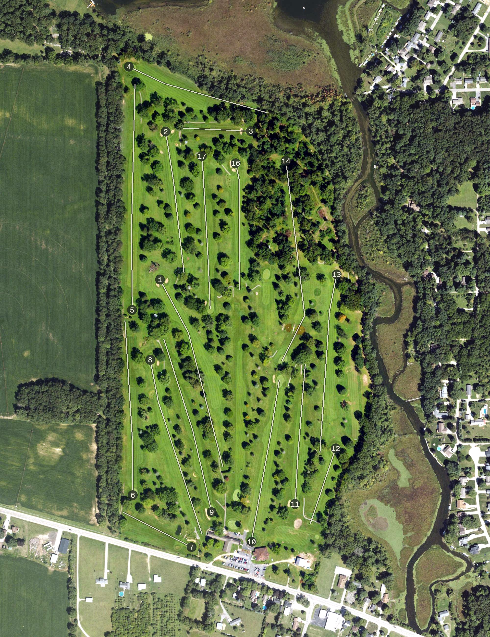 Aerial view of Four Lakes Country Club, MI