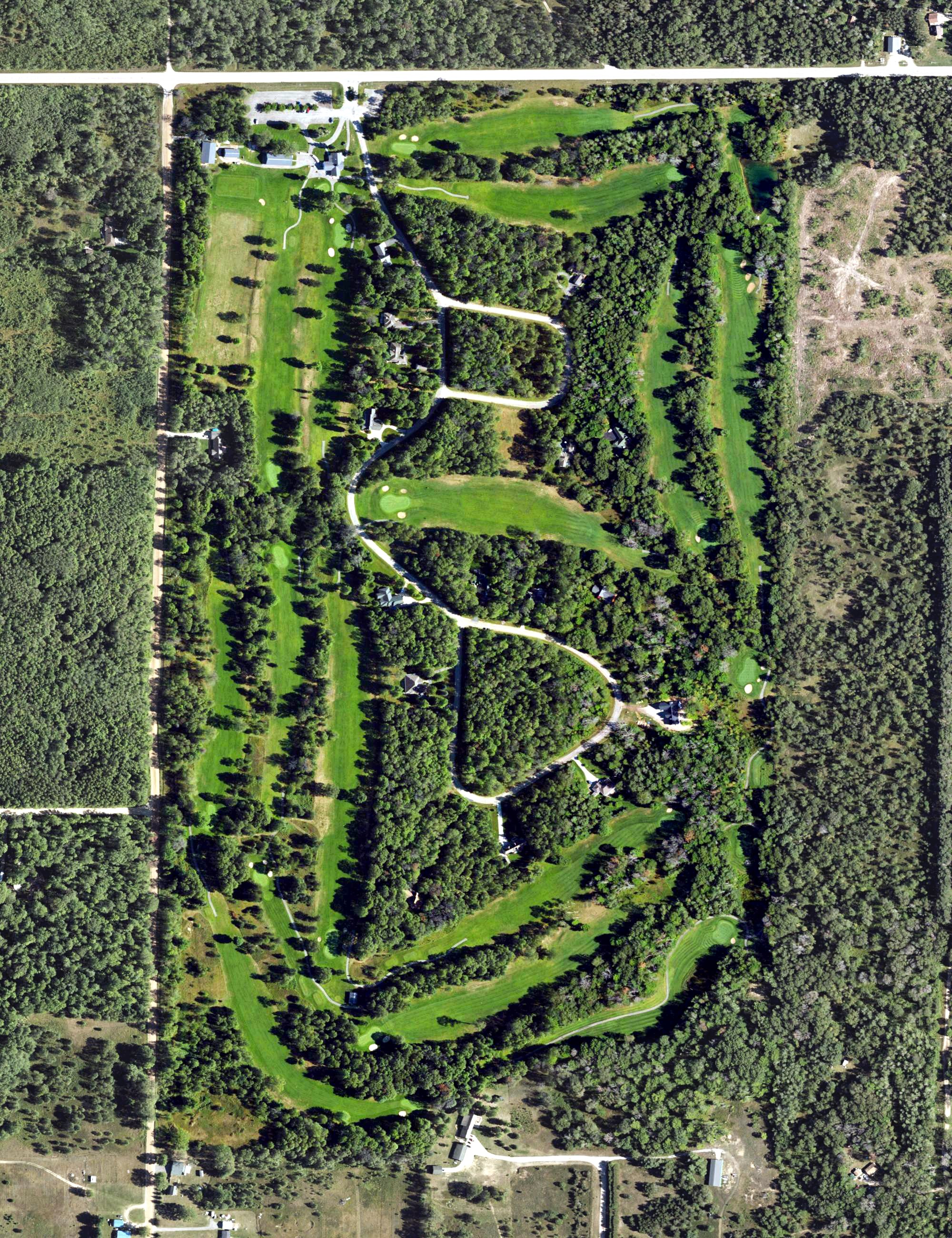 Aerial view of Fox Run Country Club, MI