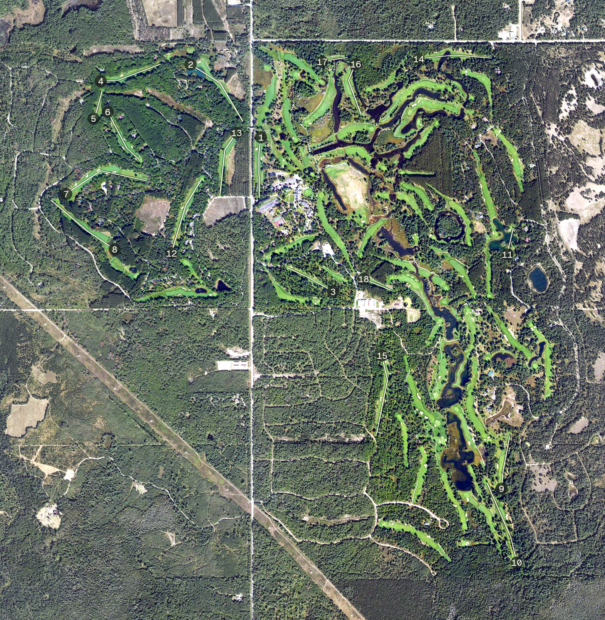 Aerial view of Garland Lodge & Resort, MI
