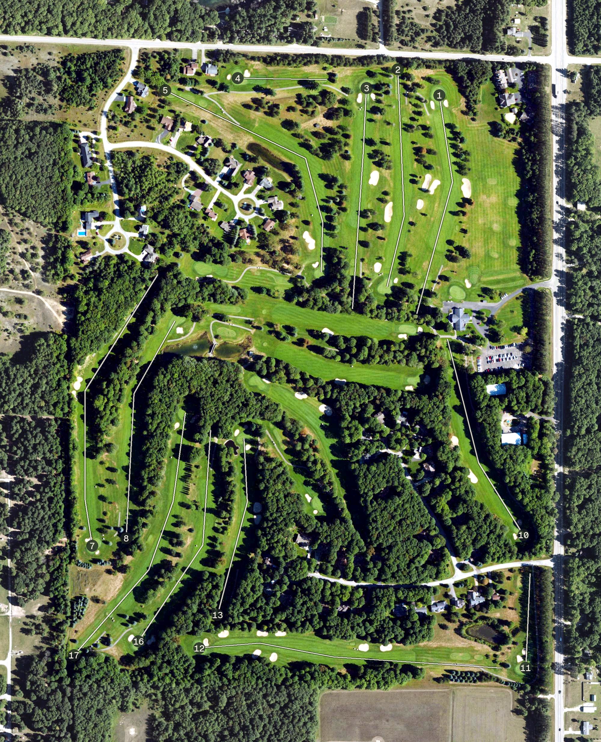 Aerial view of Gaylord Country Club, MI