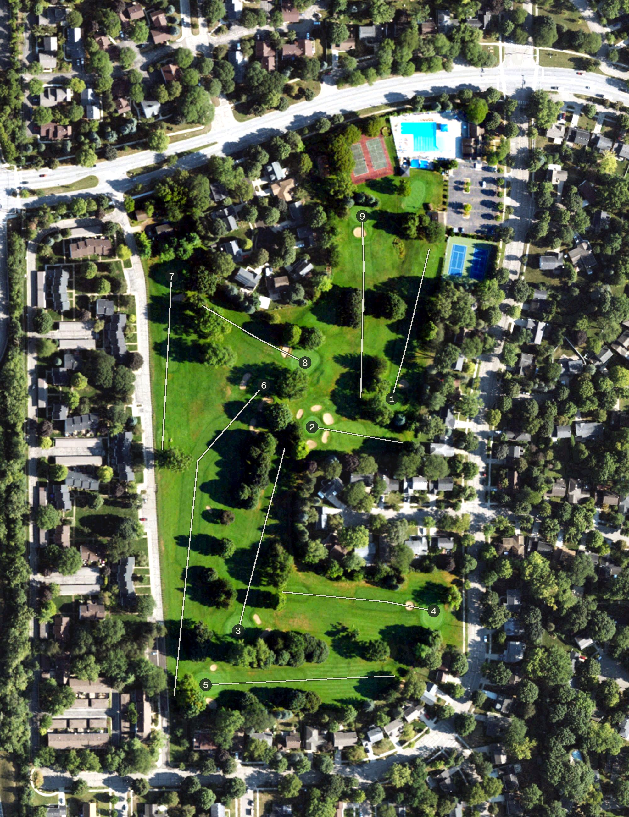 Aerial view of Georgetown Country Club, MI
