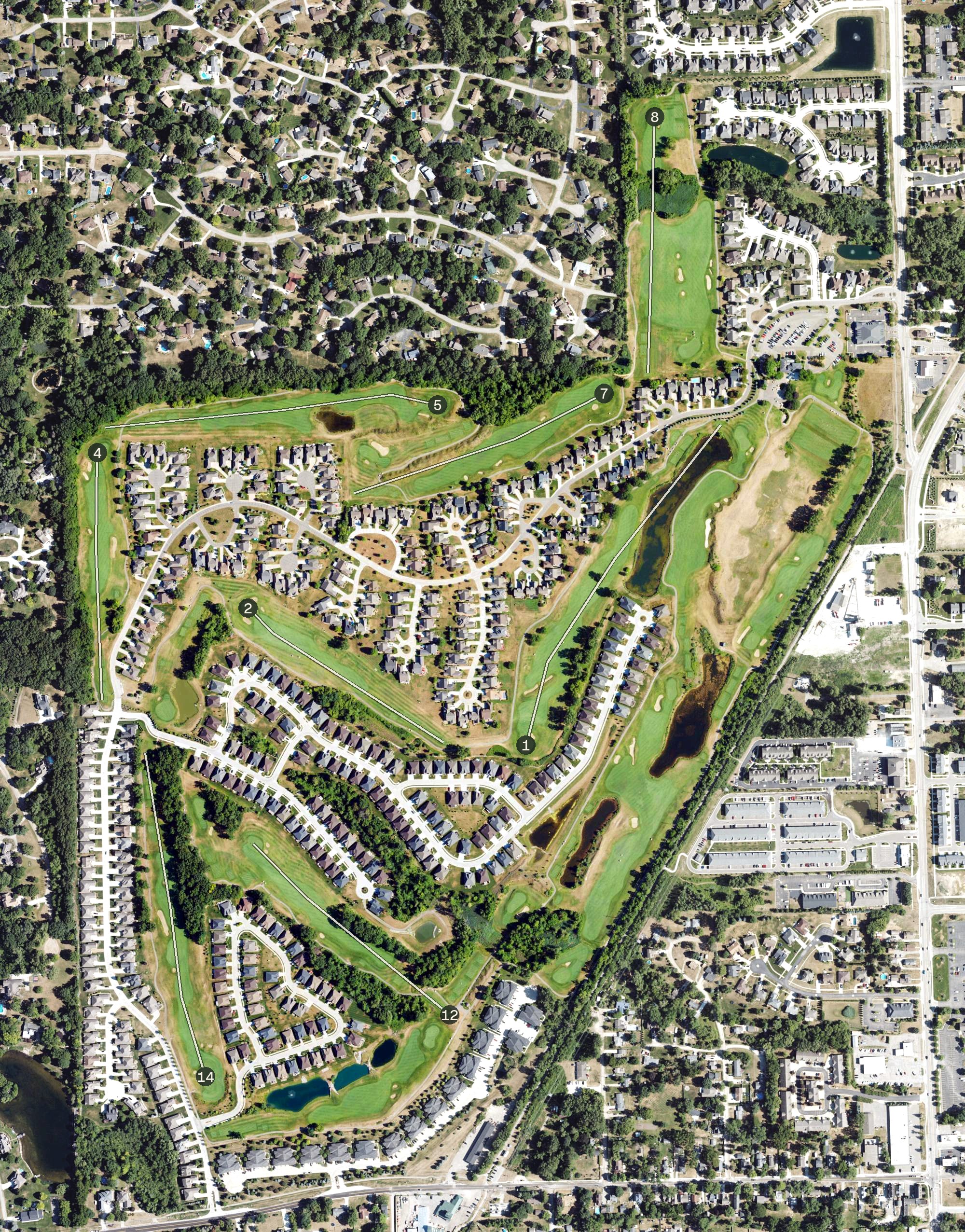 Aerial view of Glacier Club Golf Course, MI