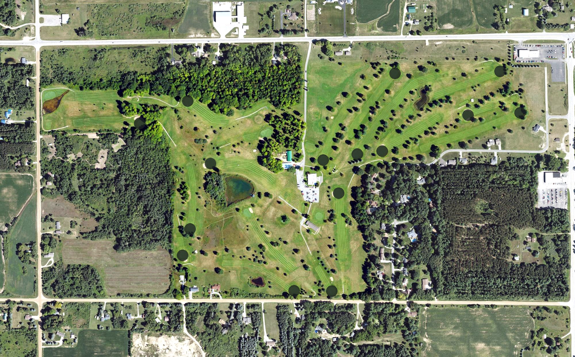 Aerial view of Gladwin Heights Golf Course, MI