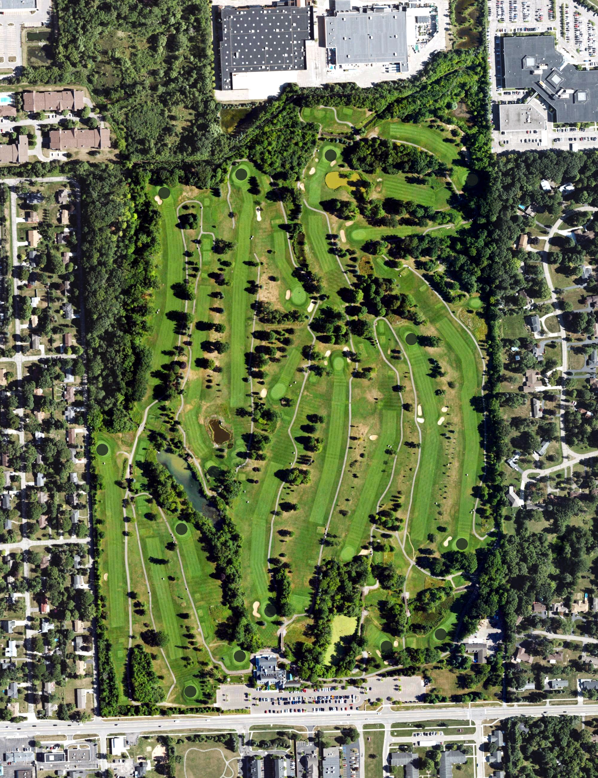 Aerial view of Glen Oaks Golf Course, MI