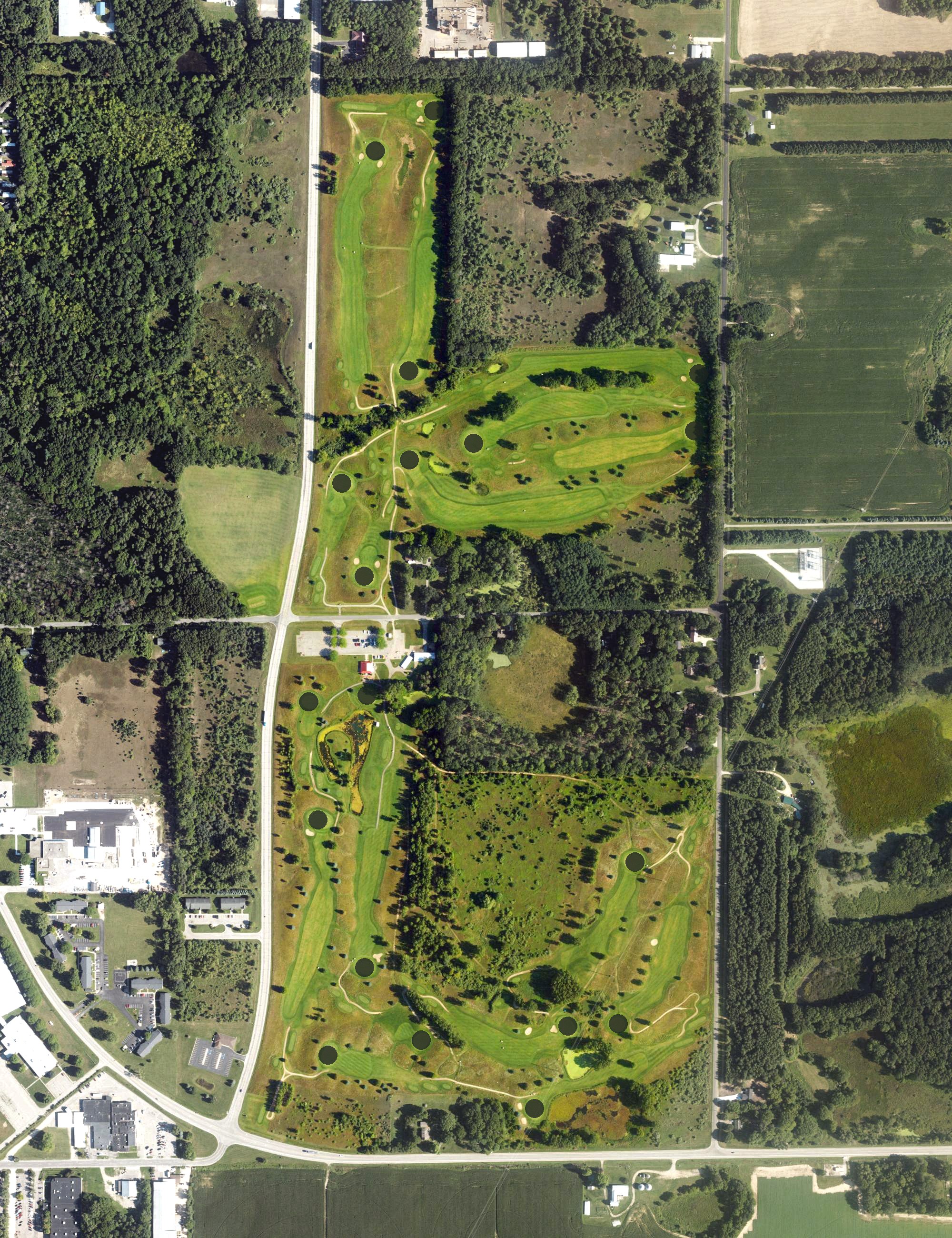 Aerial view of Glenkerry Golf Course, MI