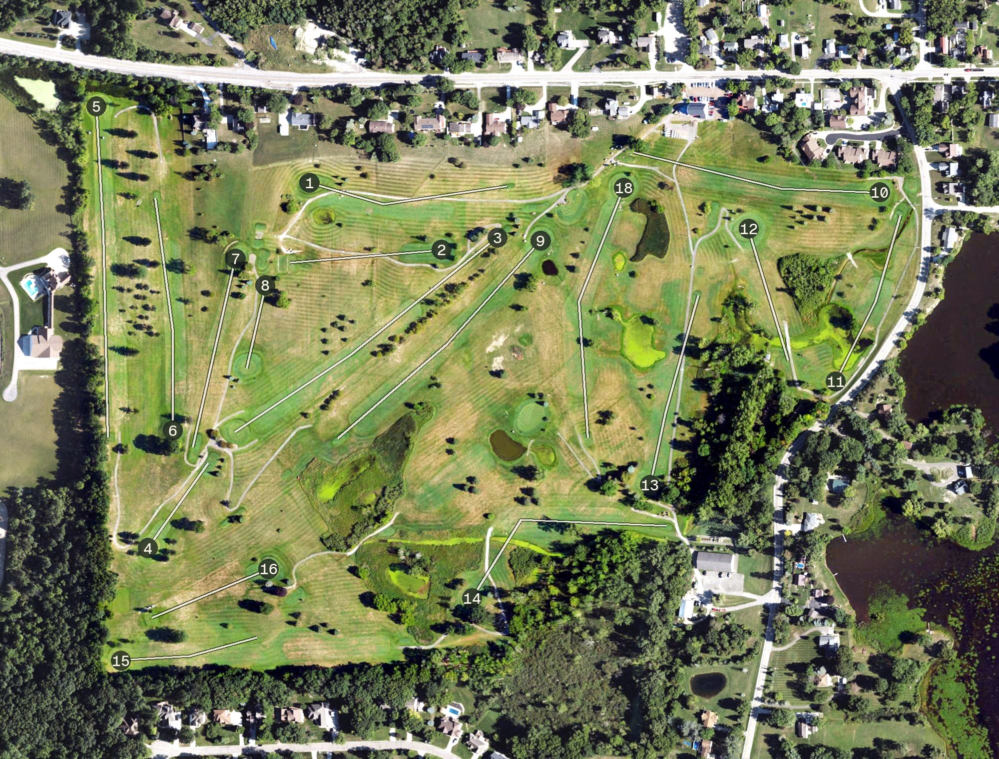 Aerial view of Goodrich Country Club, MI