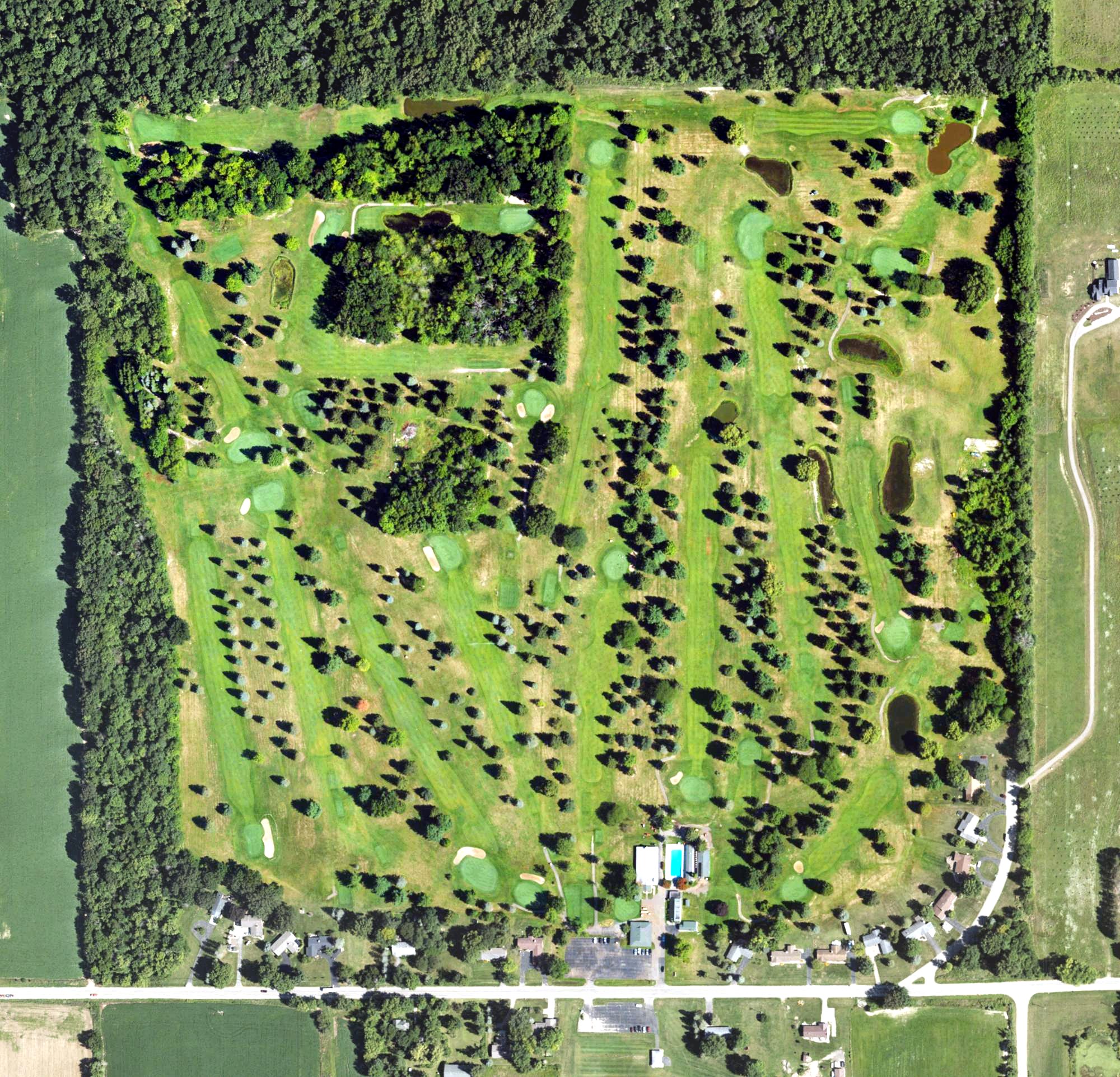 Aerial view of Grand Ledge Country Club, MI