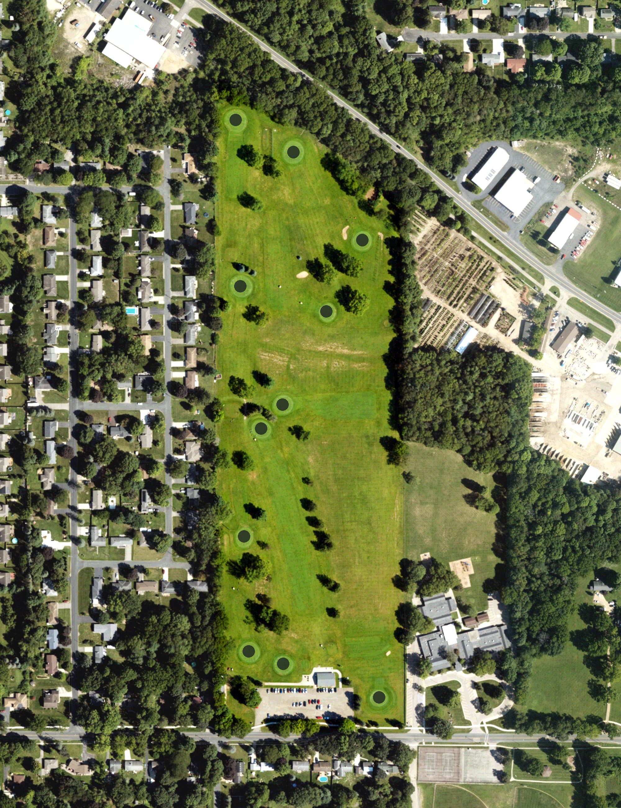 Aerial view of Grand Prarie Golf Course, MI