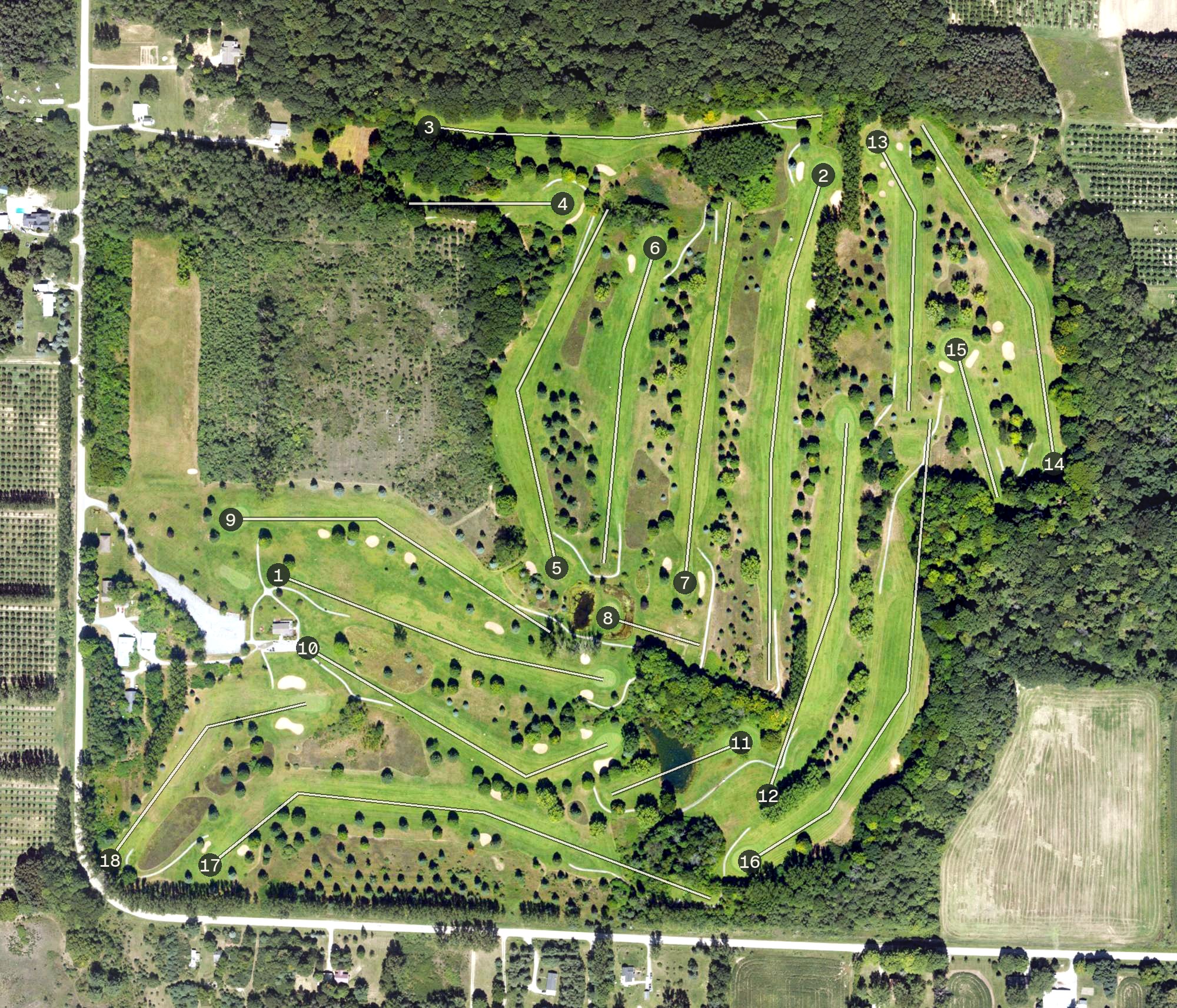 Aerial view of Grand View Golf Course, MI