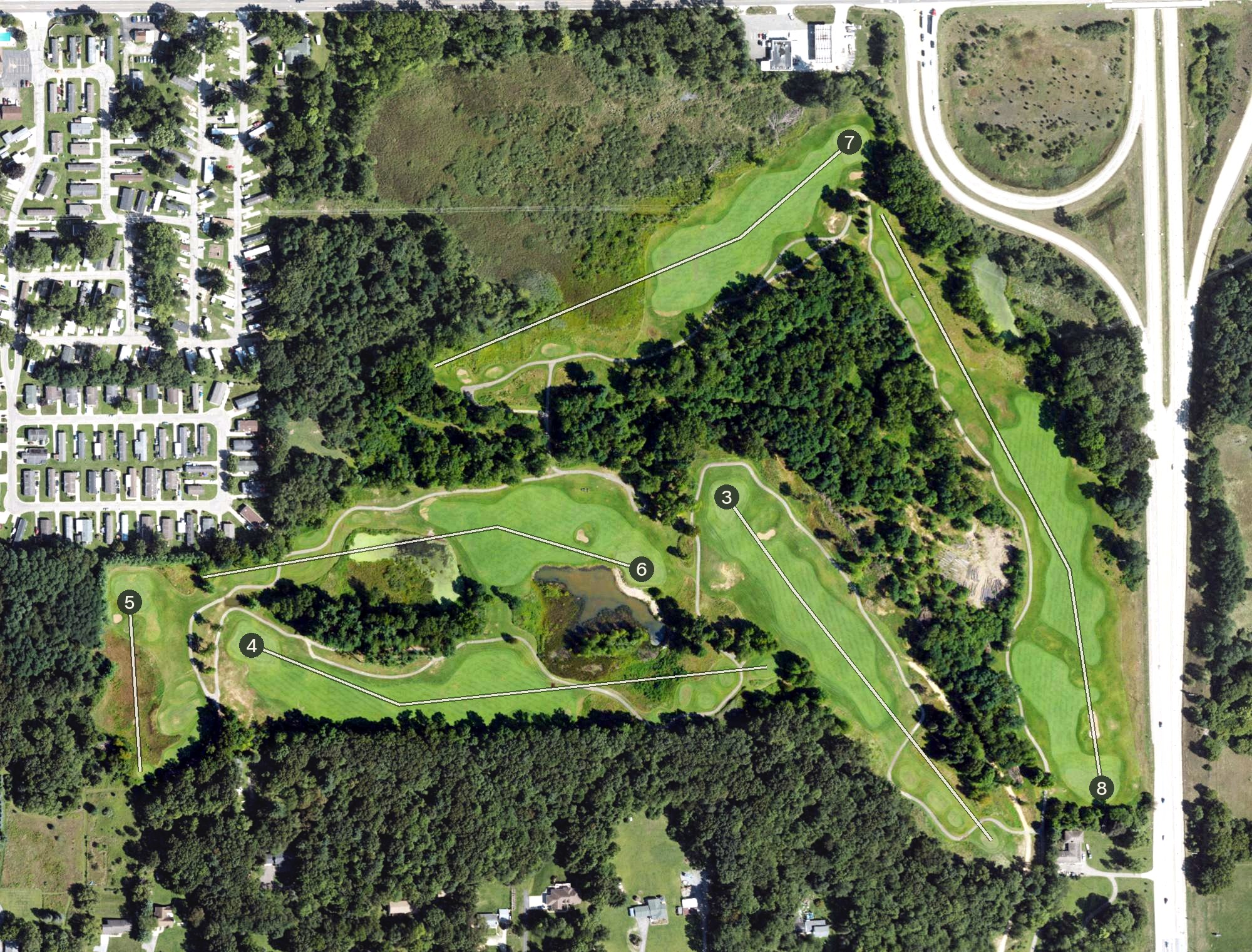 Aerial view of Grande Golf Club, MI