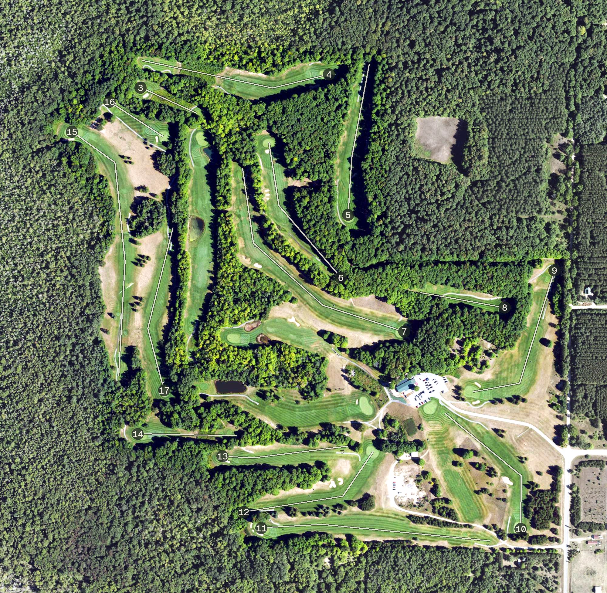 Aerial view of Grandview Golf Club, MI