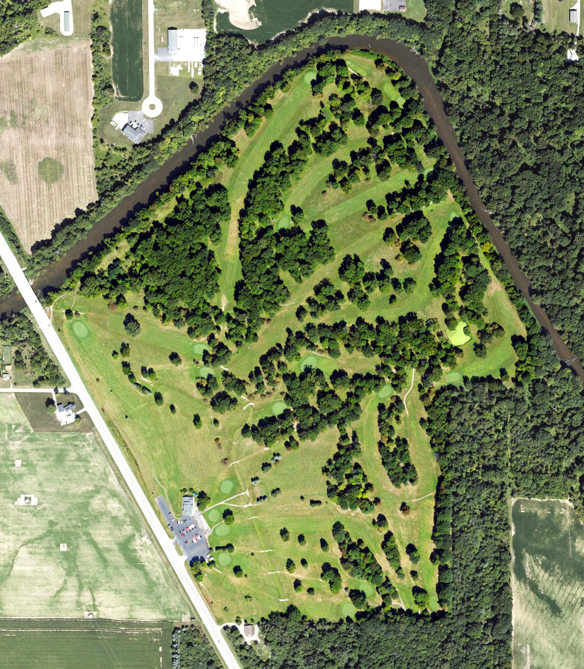 Aerial view of Green Acres Golf Course, MI
