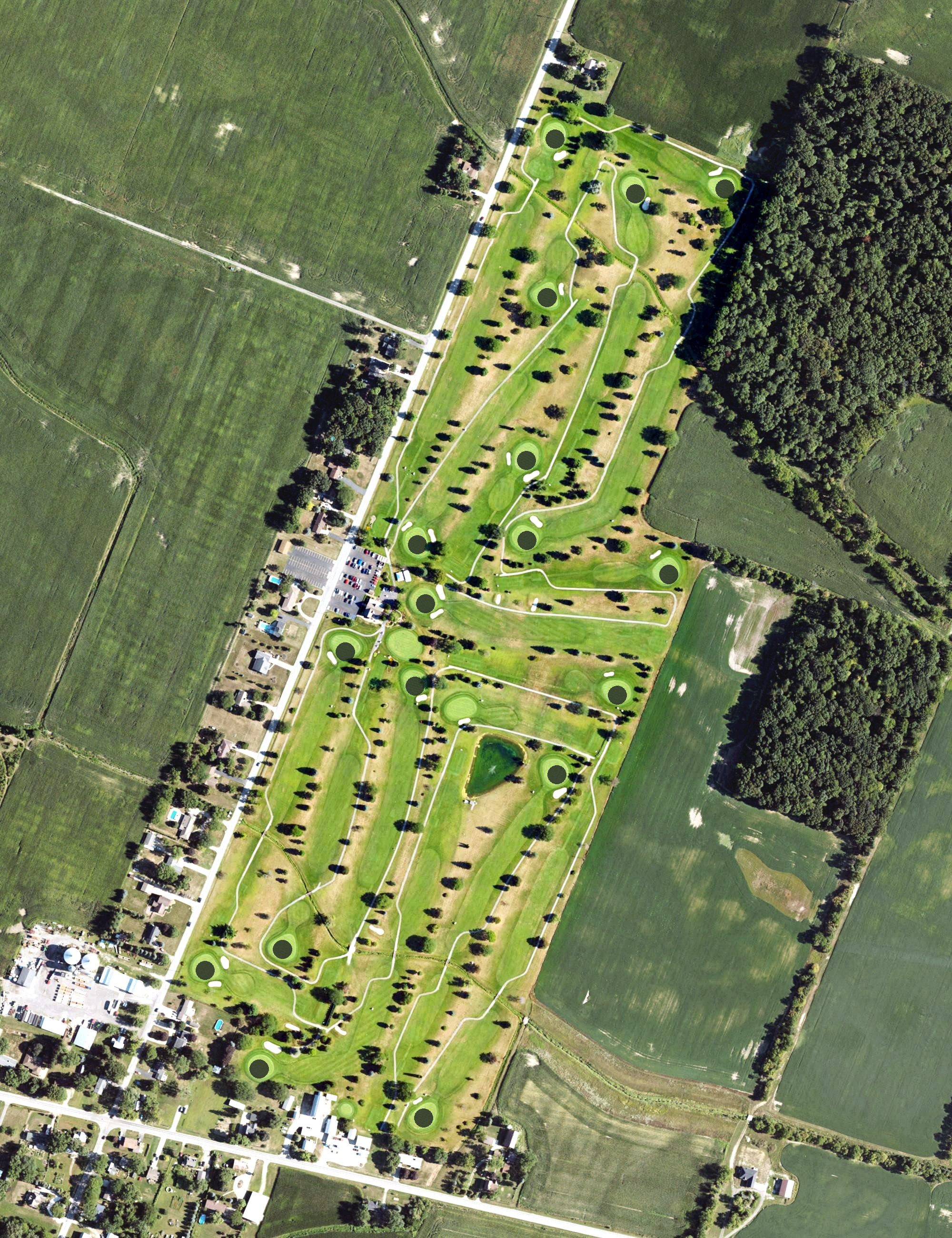 Aerial view of Green Meadows Golf Course, MI