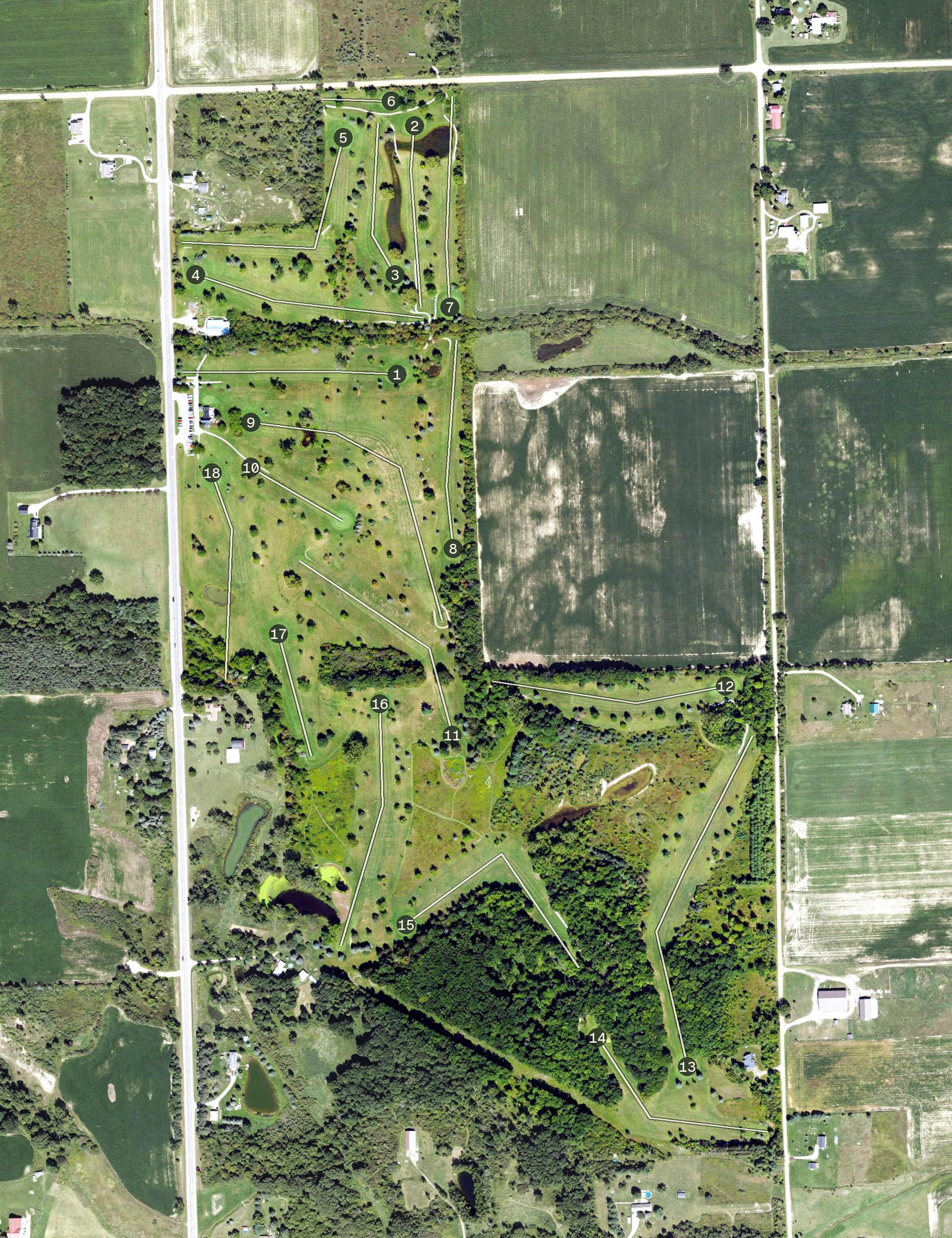 Aerial view of Greenbrier Golf Club, MI