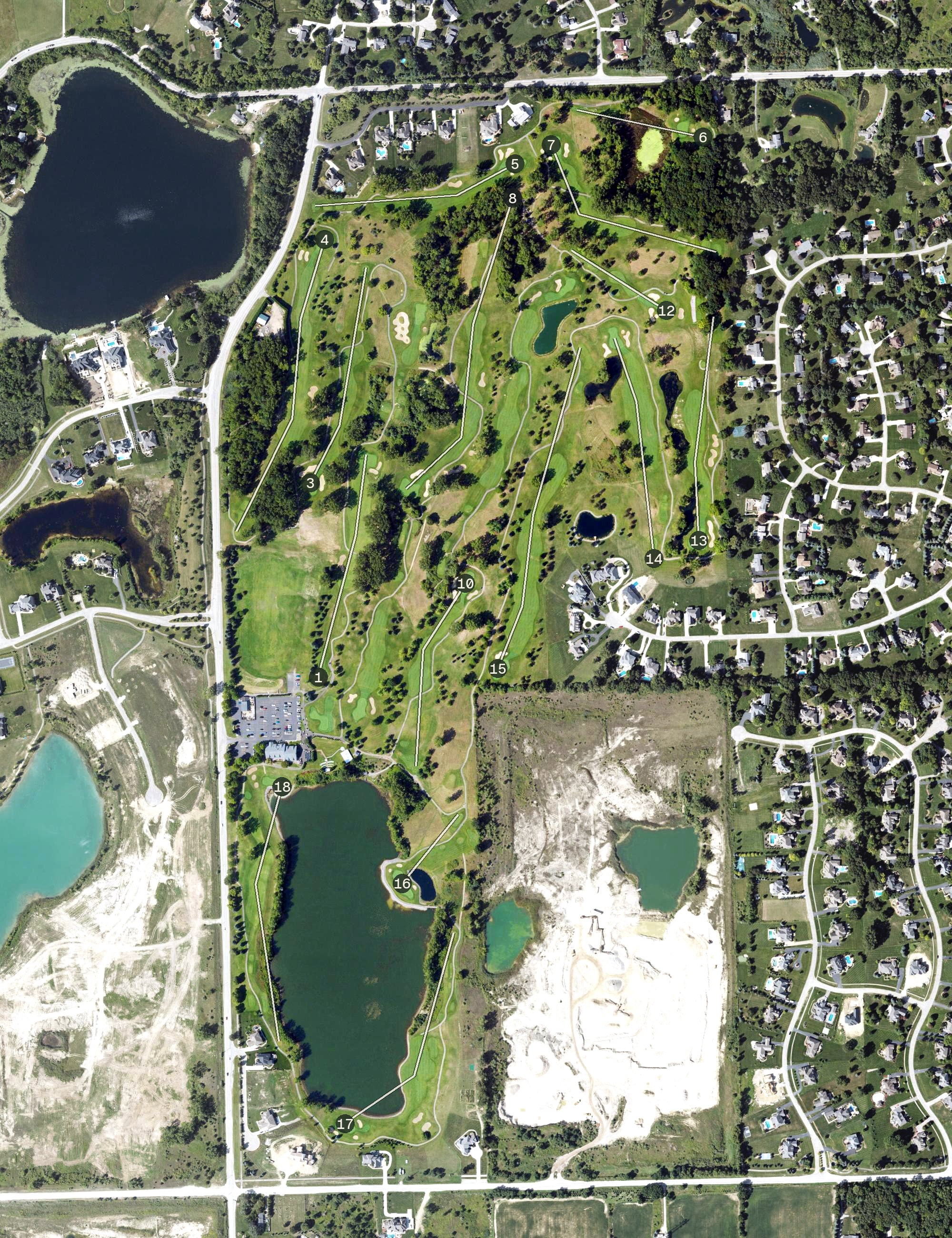 Aerial view of Greystone Golf Club, MI