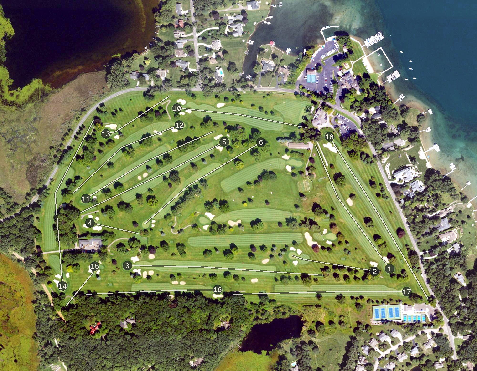 Aerial view of Gull Lake Country Club, MI