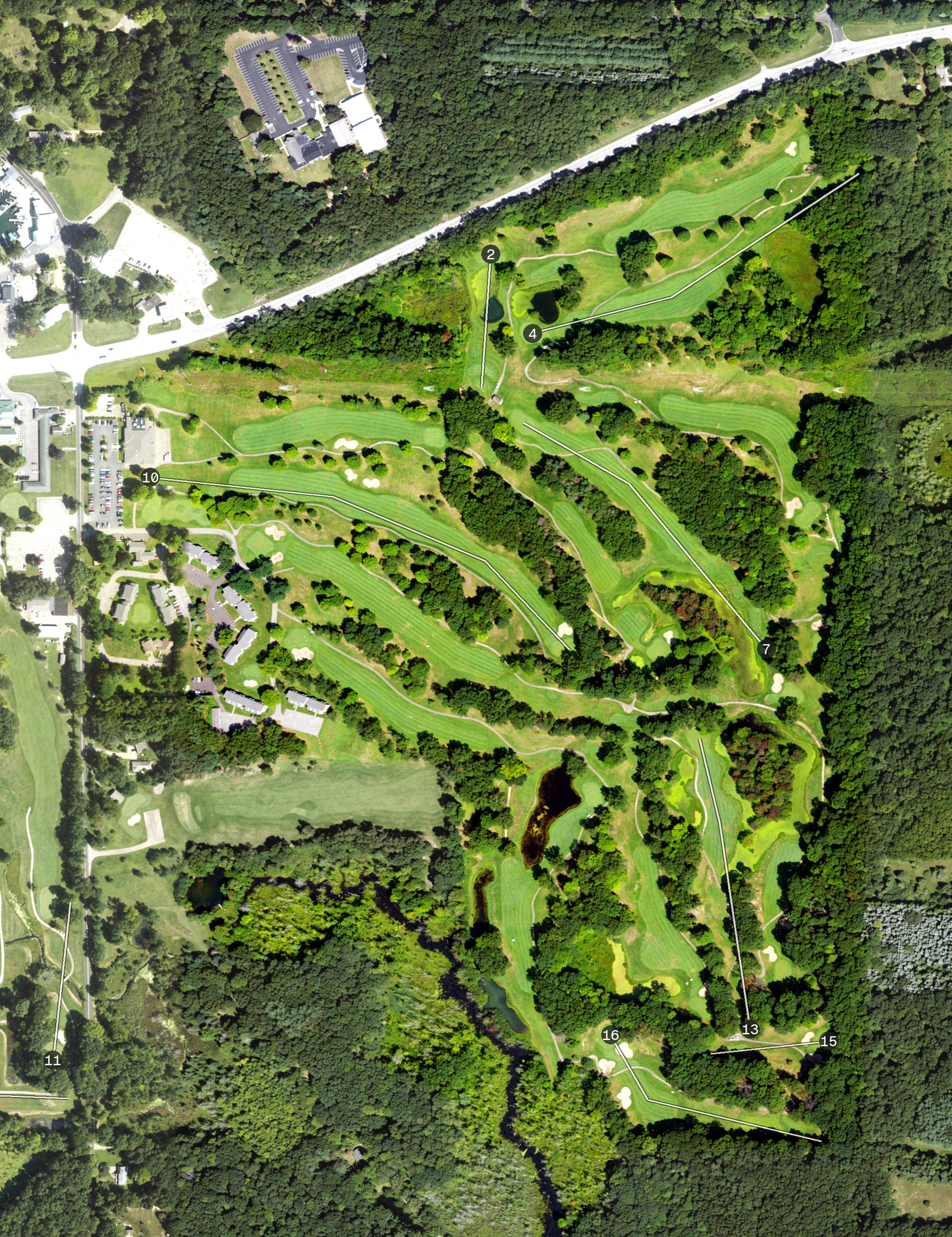 Aerial view of Gull Lake View East, MI