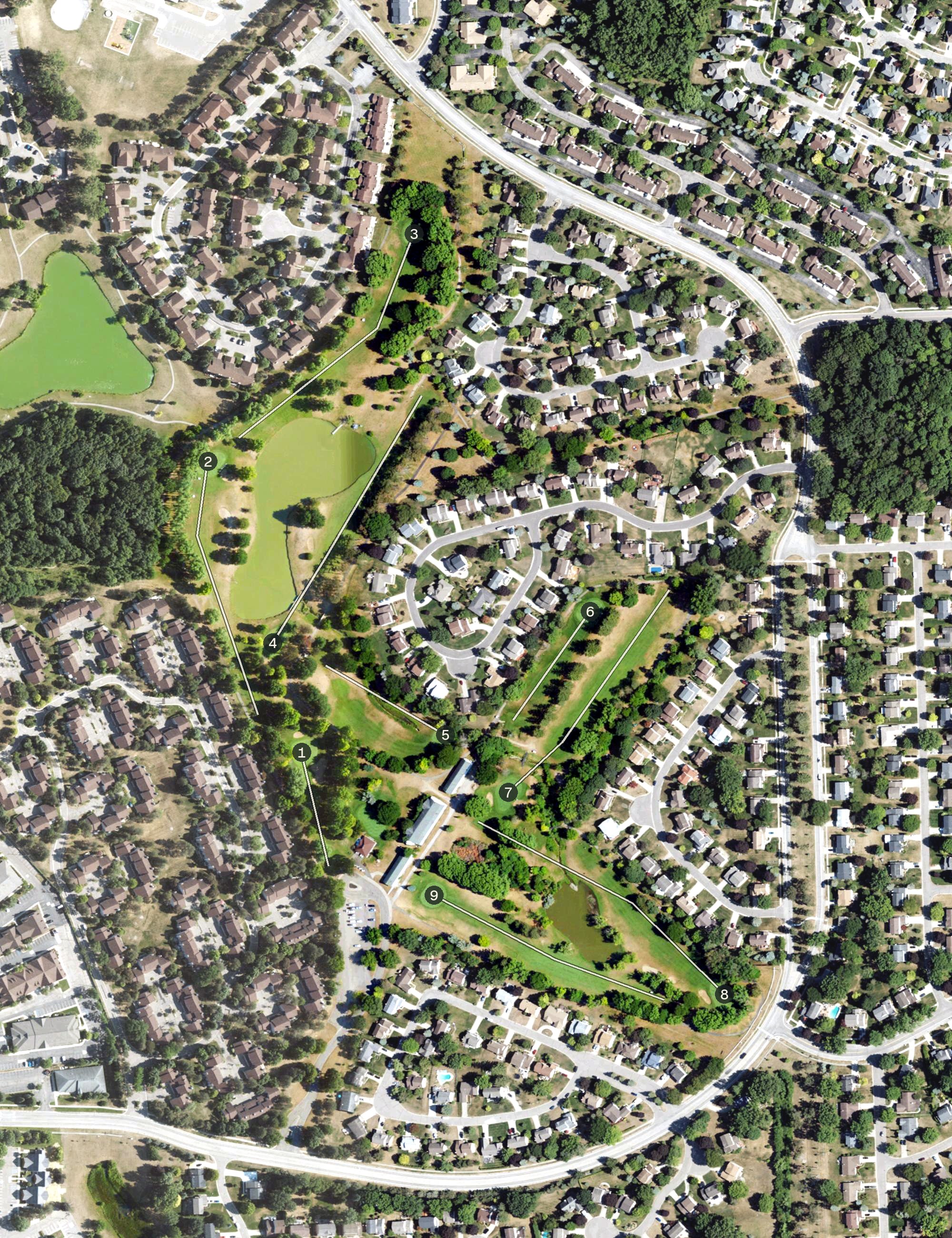 Aerial view of Hampton Golf and Country Club, MI