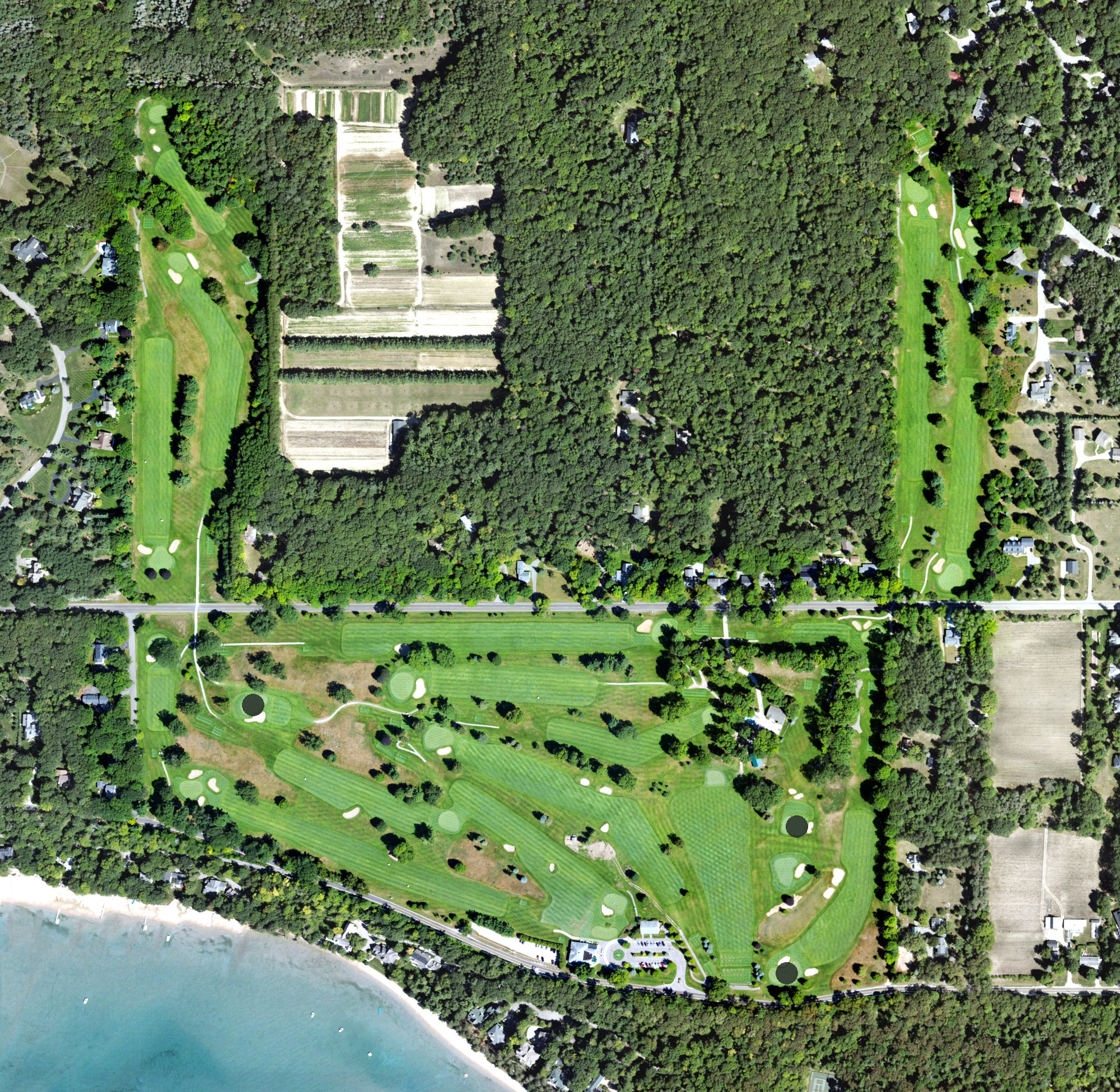 Aerial view of Harbor Point Golf Club, MI