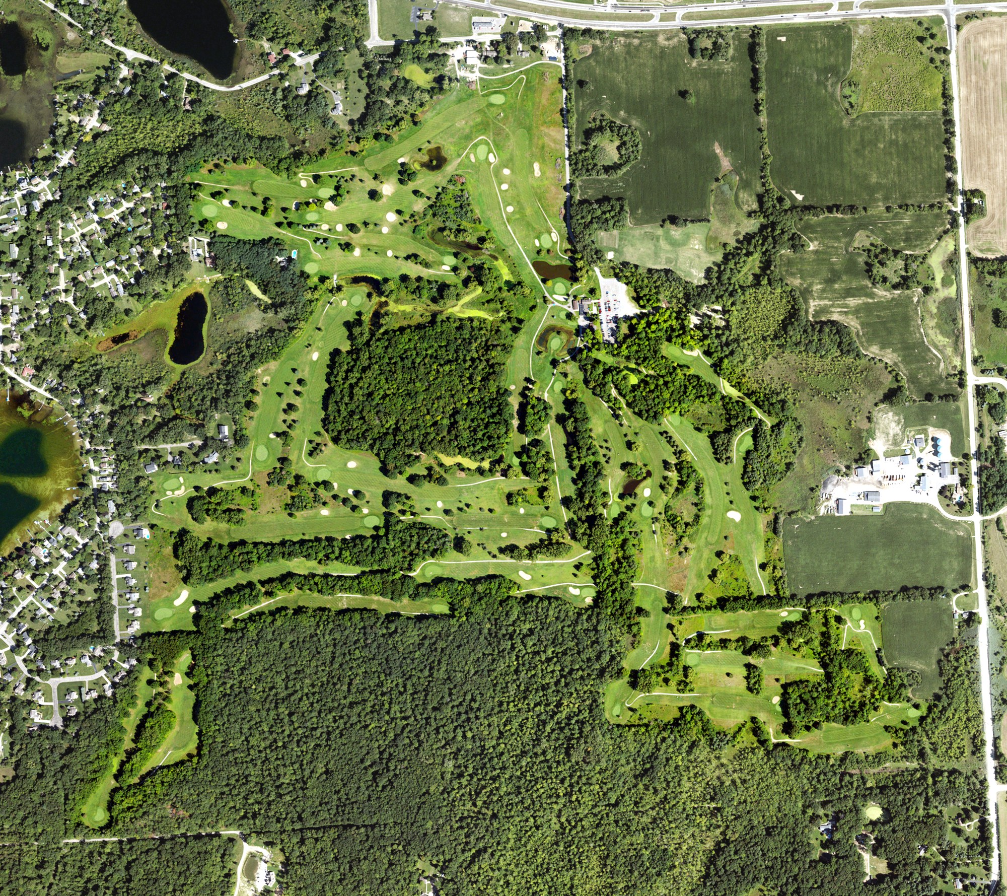 Aerial view of Hartland Glen Golf Club, MI