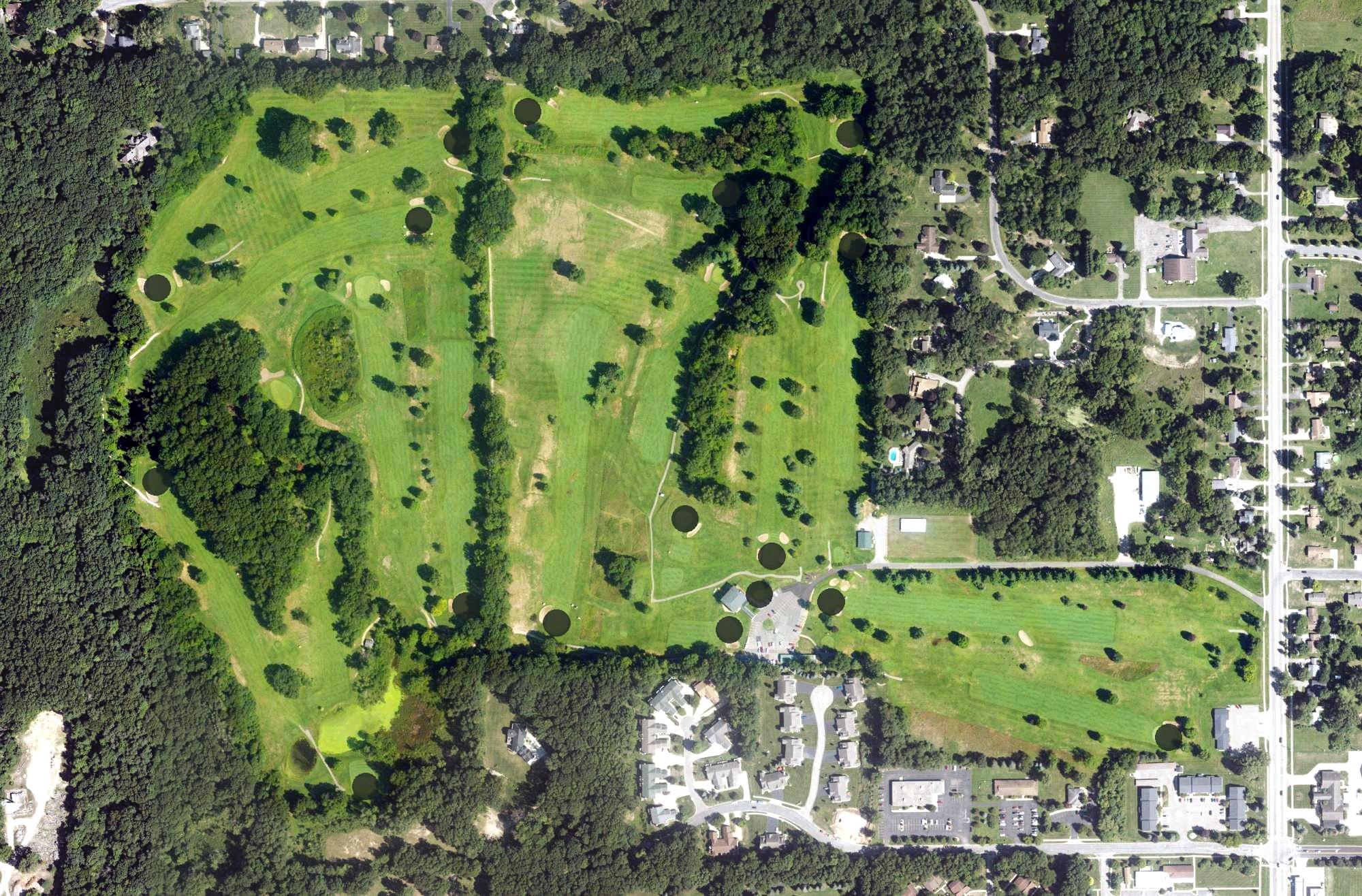 Aerial view of Hastings Country Club, MI
