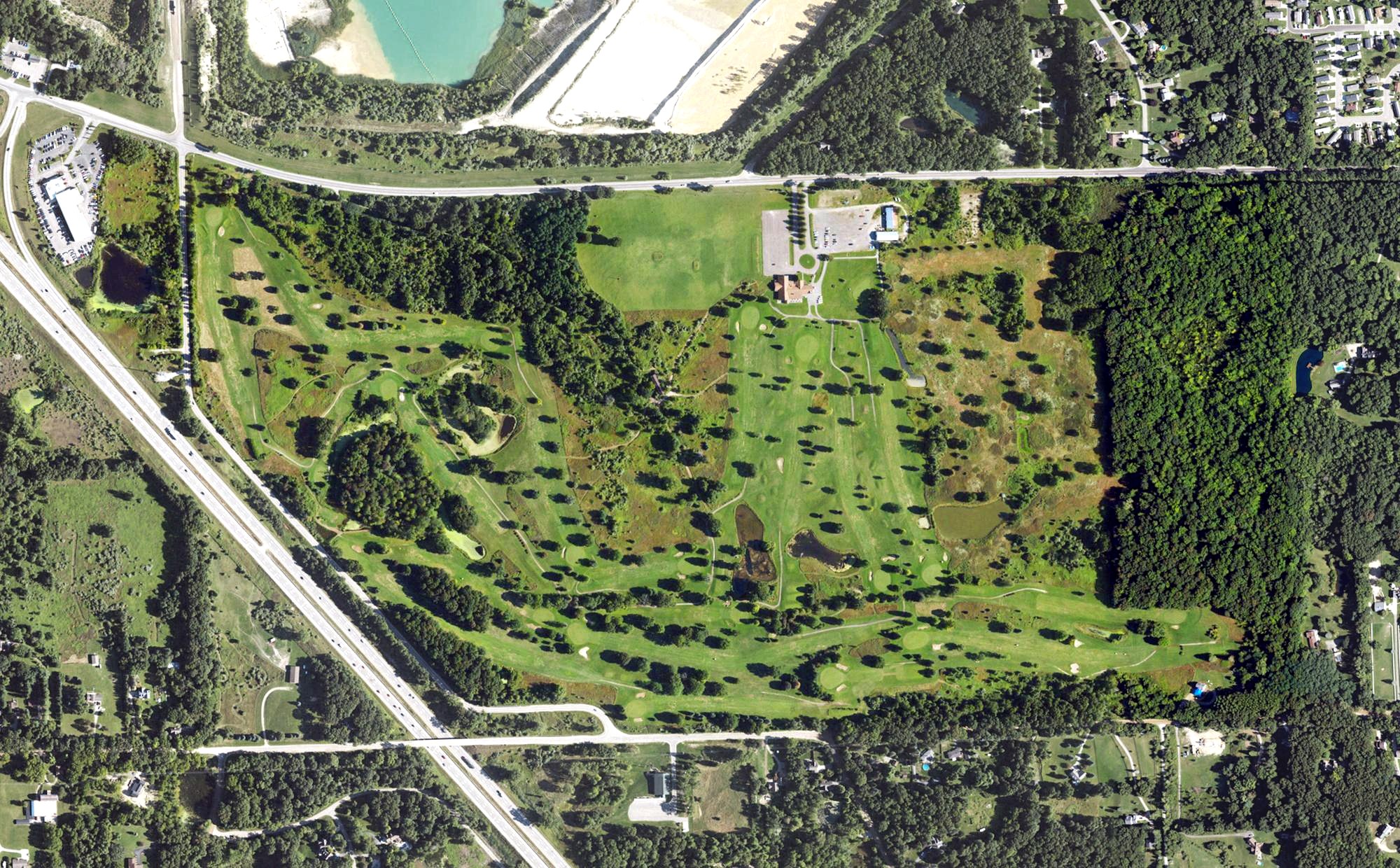 Aerial view of Heather Highlands Golf Club, MI