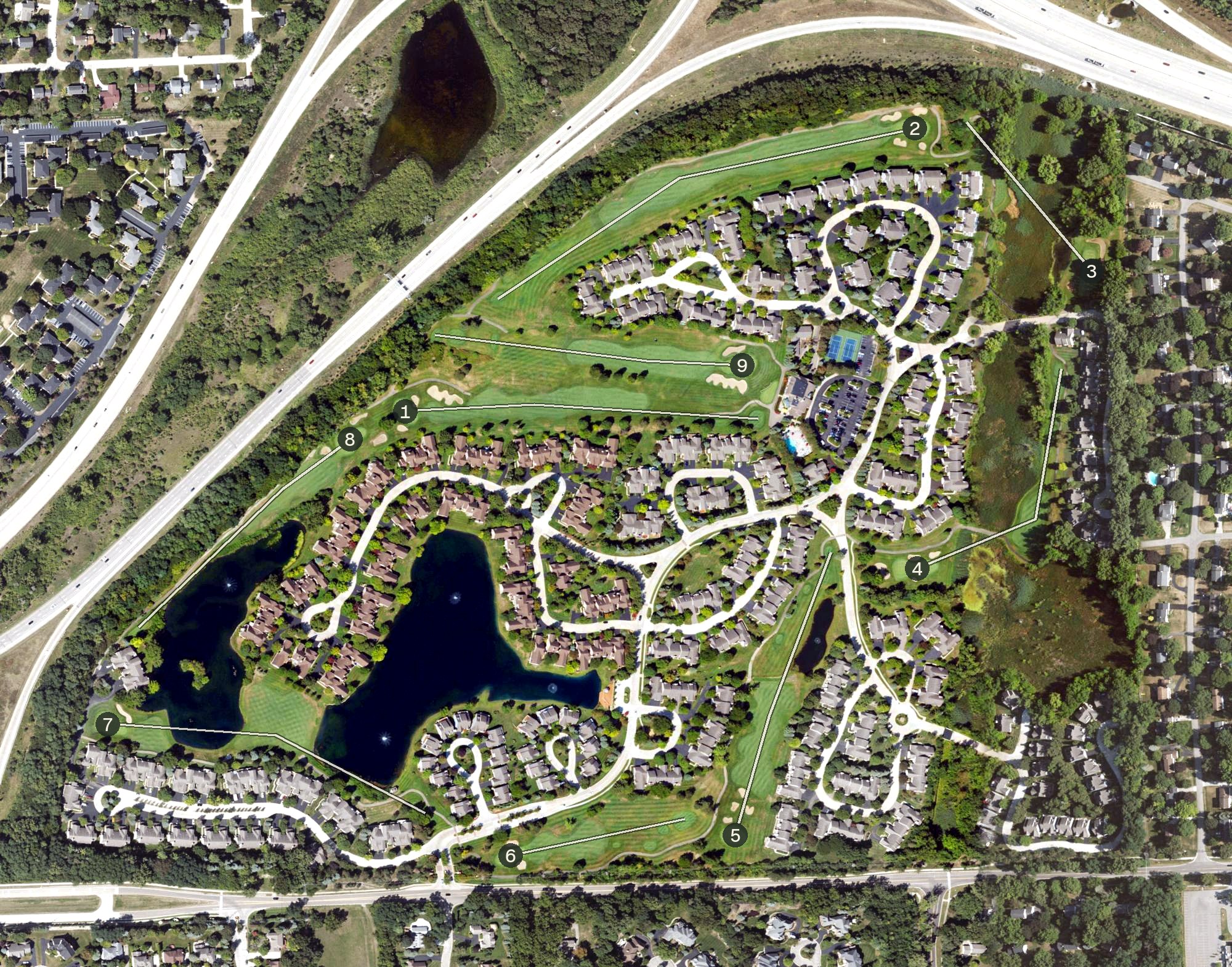 Aerial view of Heathers Club of Bloomfield, MI