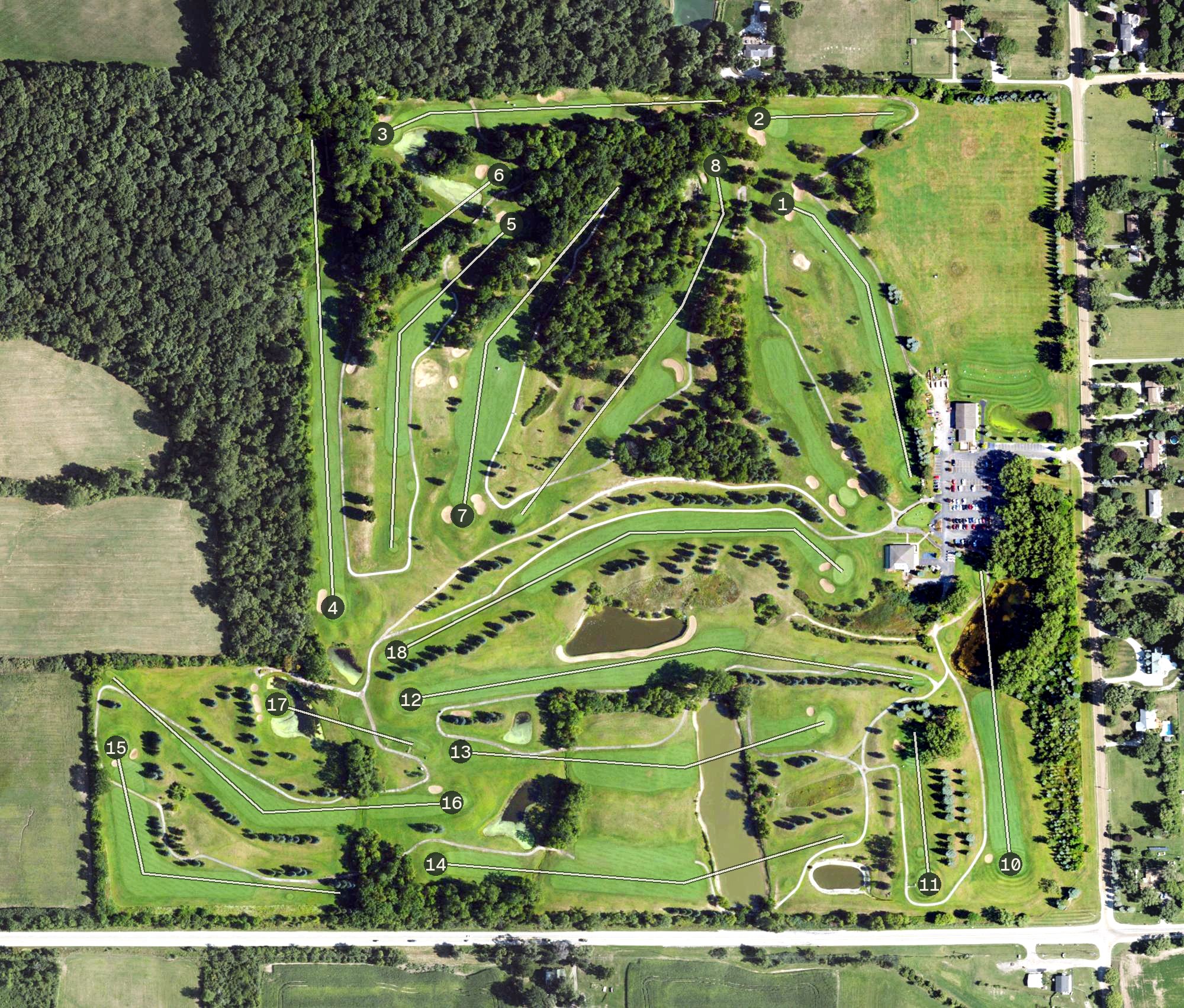 Aerial view of Hickory Creek Golf Course, MI