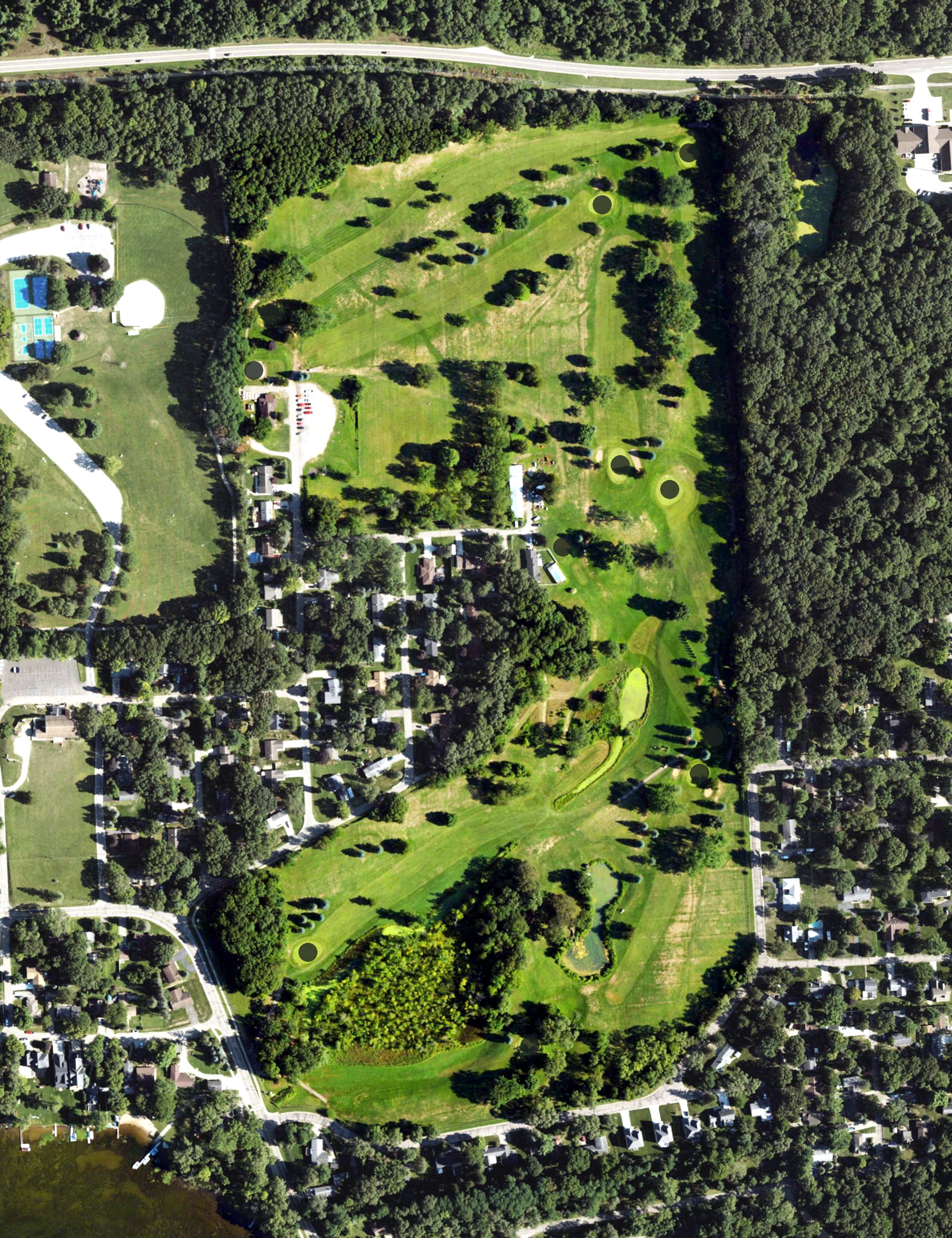 Aerial view of Hickory Hill Golf Course, MI