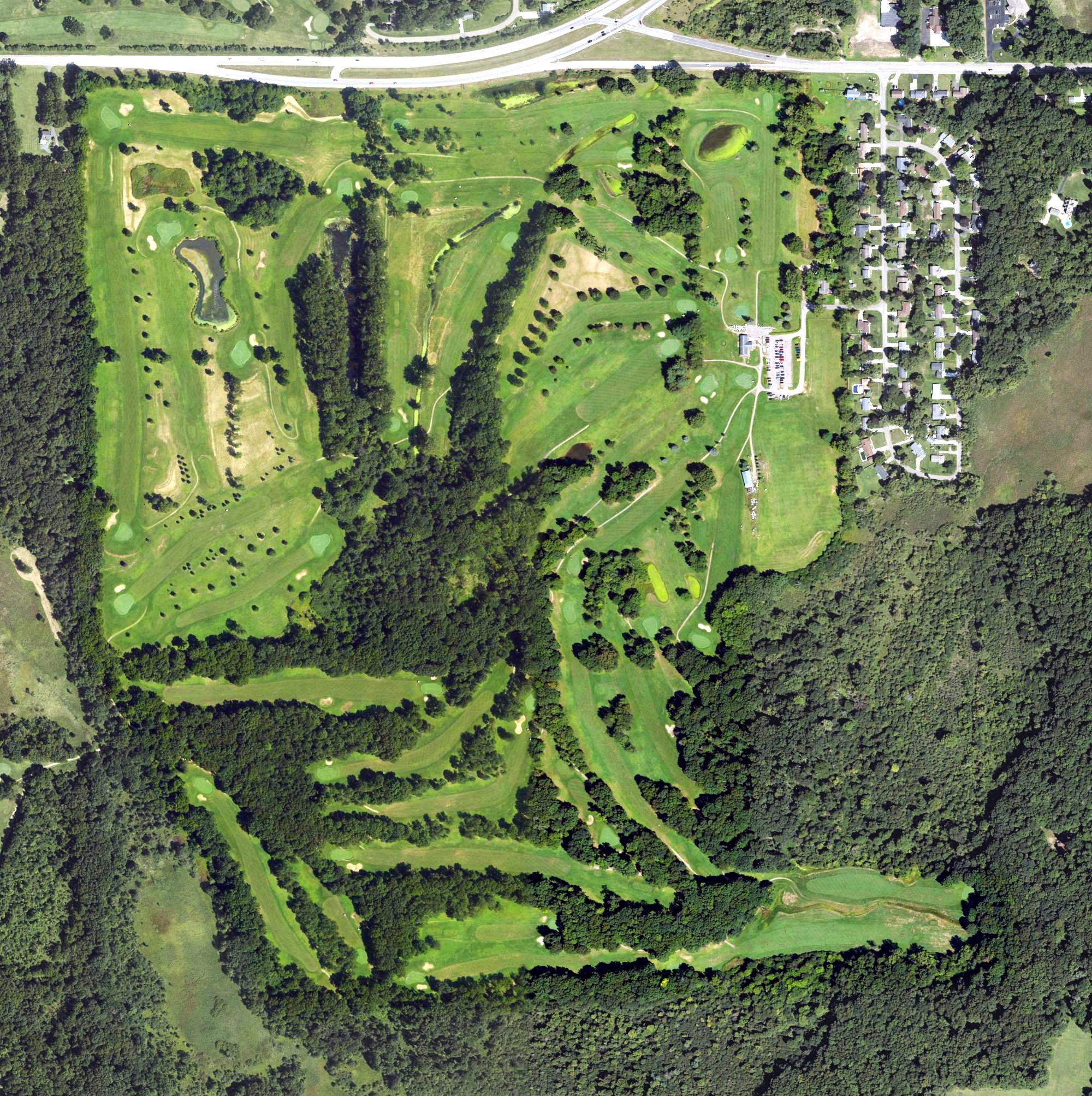 Aerial view of Hickory Hills Golf Club, MI