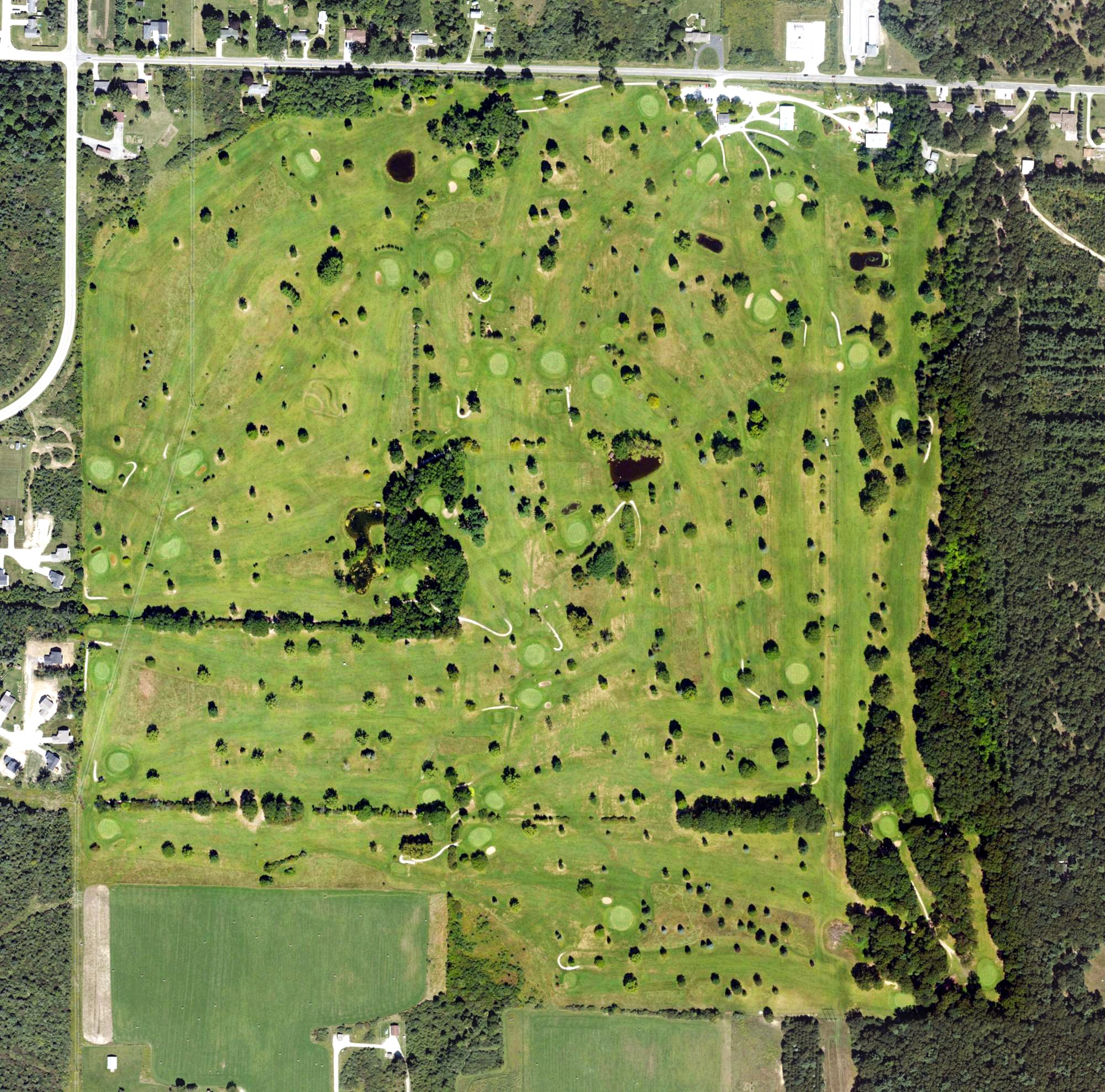 Aerial view of Hickory Knoll Golf Course, MI