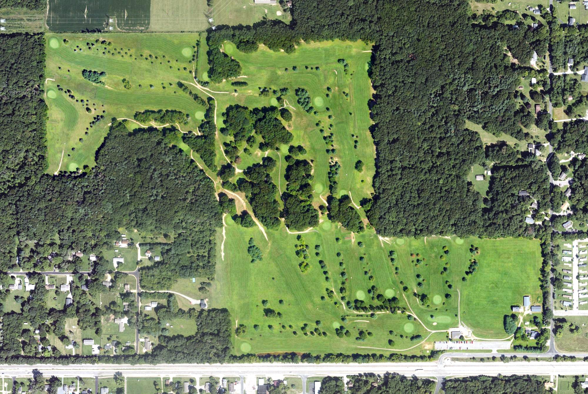 Aerial view of Hickory Ridge Golf Course, MI