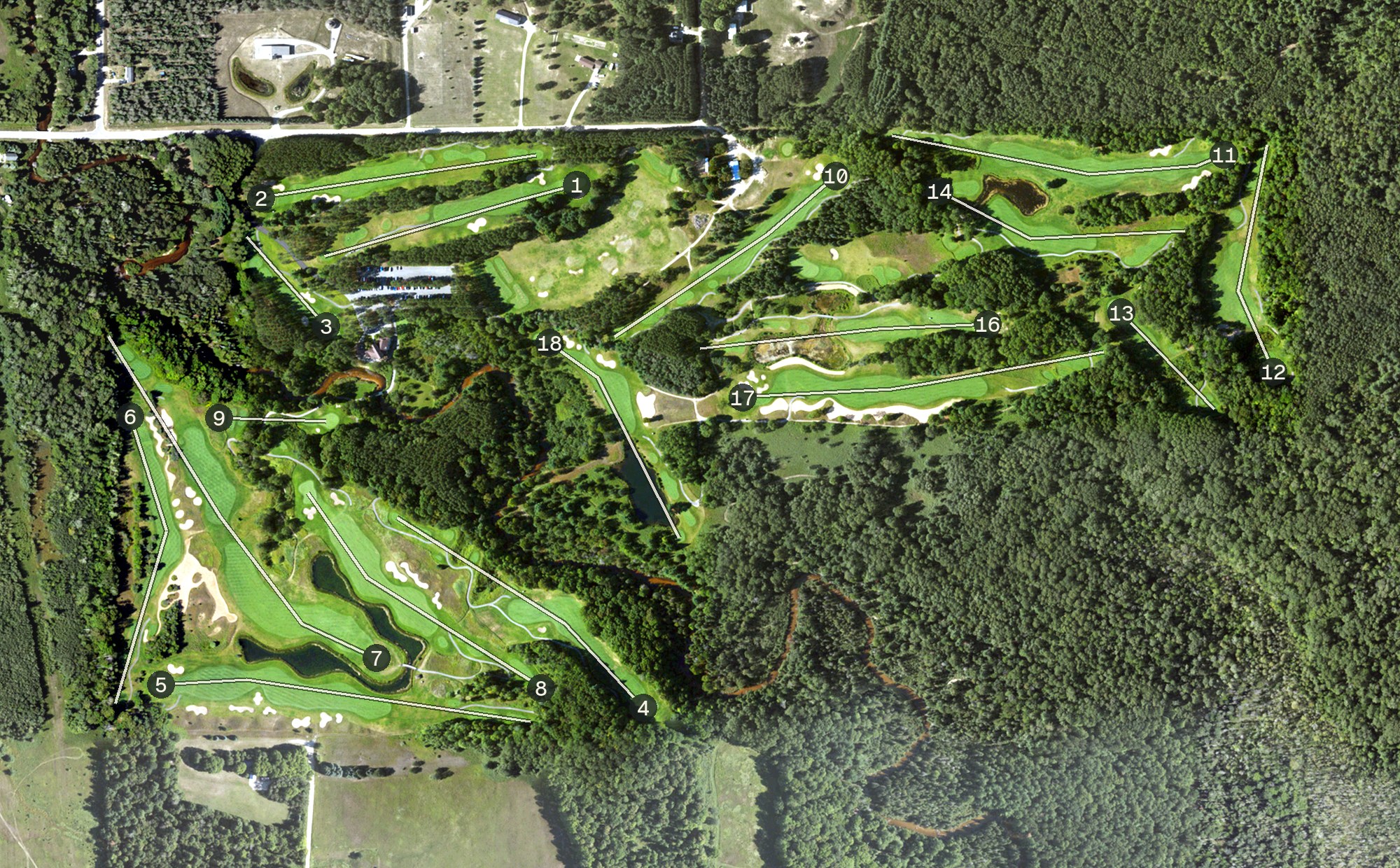 Aerial view of Hidden River Golf and Casting Club, MI