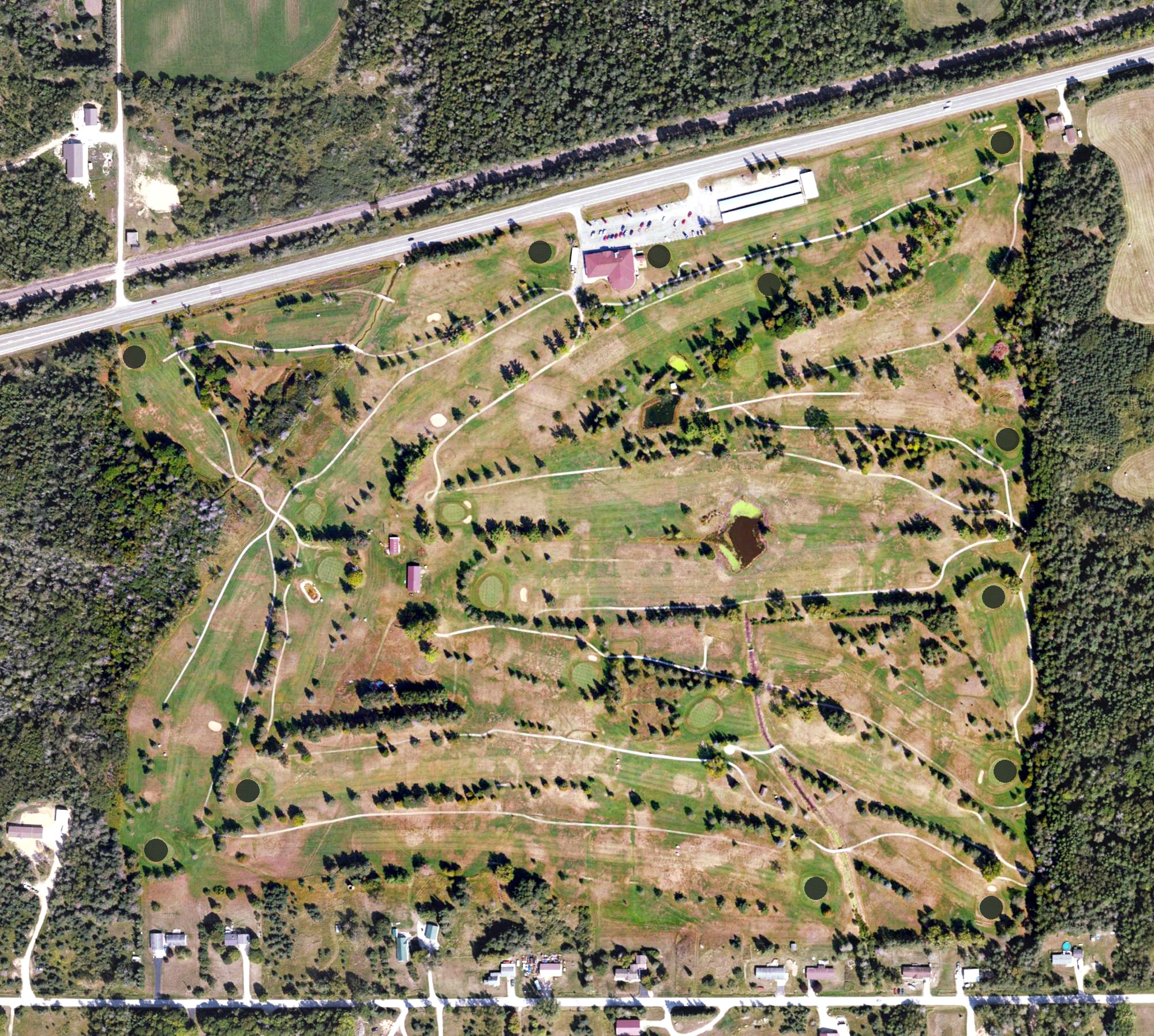 Aerial view of Highland Golf Club, MI