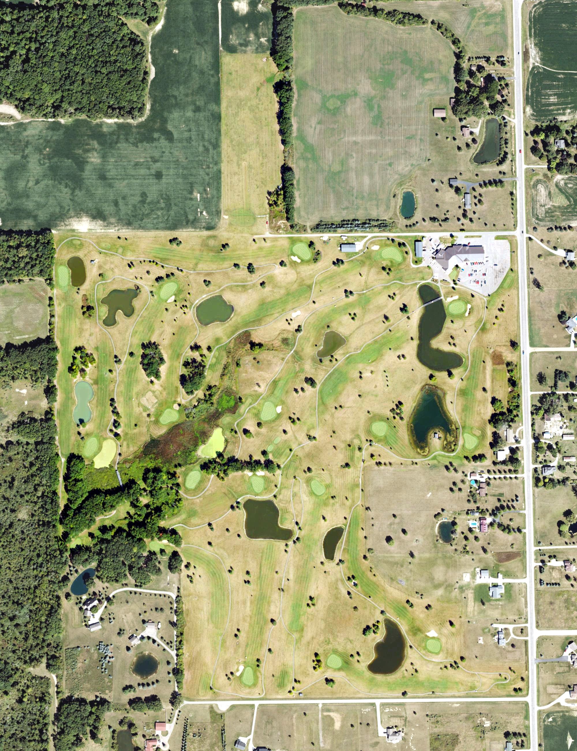 Aerial view of Holly Meadows Golf Course, MI